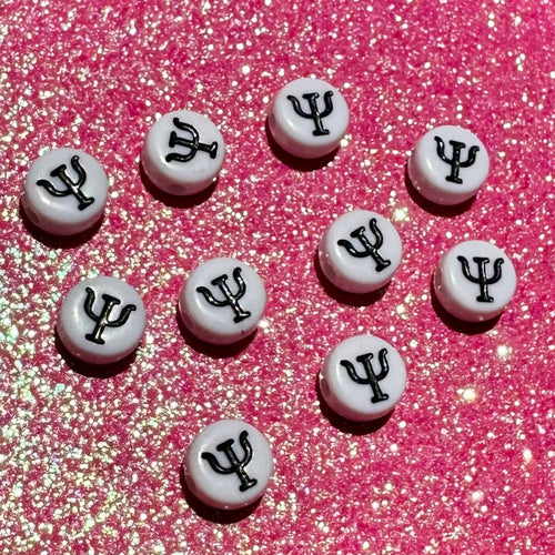 100 Greek Letter Psi Beads: DIY Sorority Bracelet Accessories (7mm)