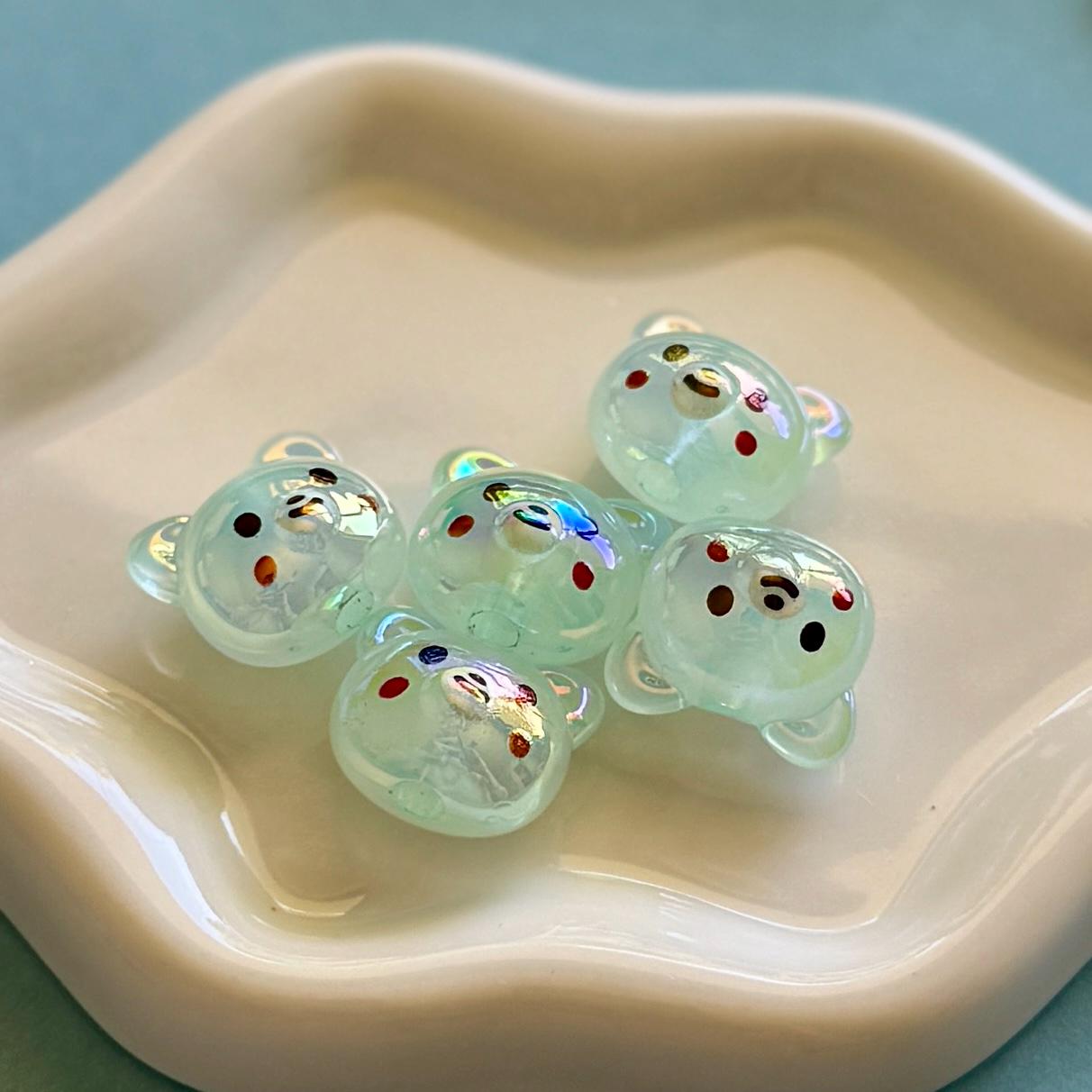 AB Bear Beads, Acrylic, 16.5, Hole: 3.5mm, 5 pcs