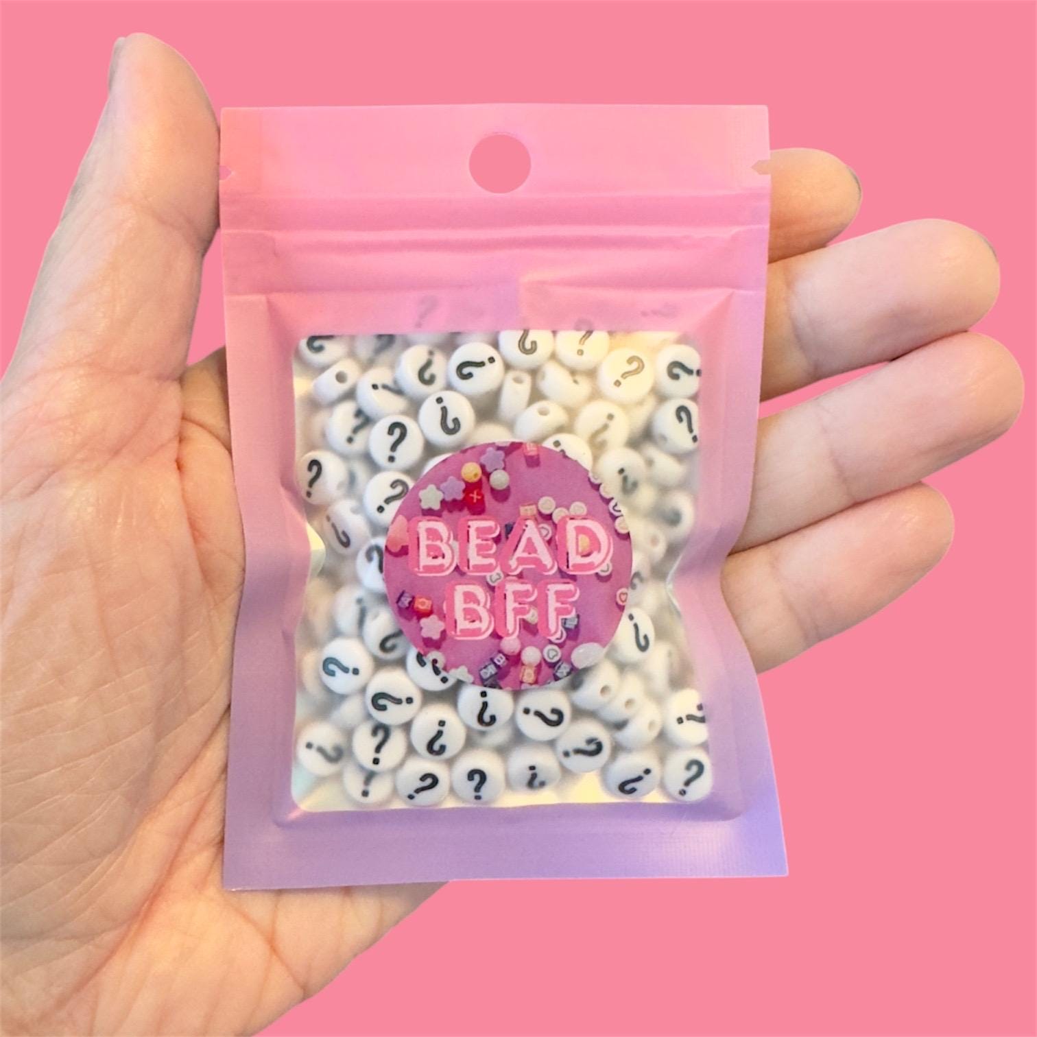 100 White Acrylic Exclamation Point Beads: 7mm DIY Jewelry