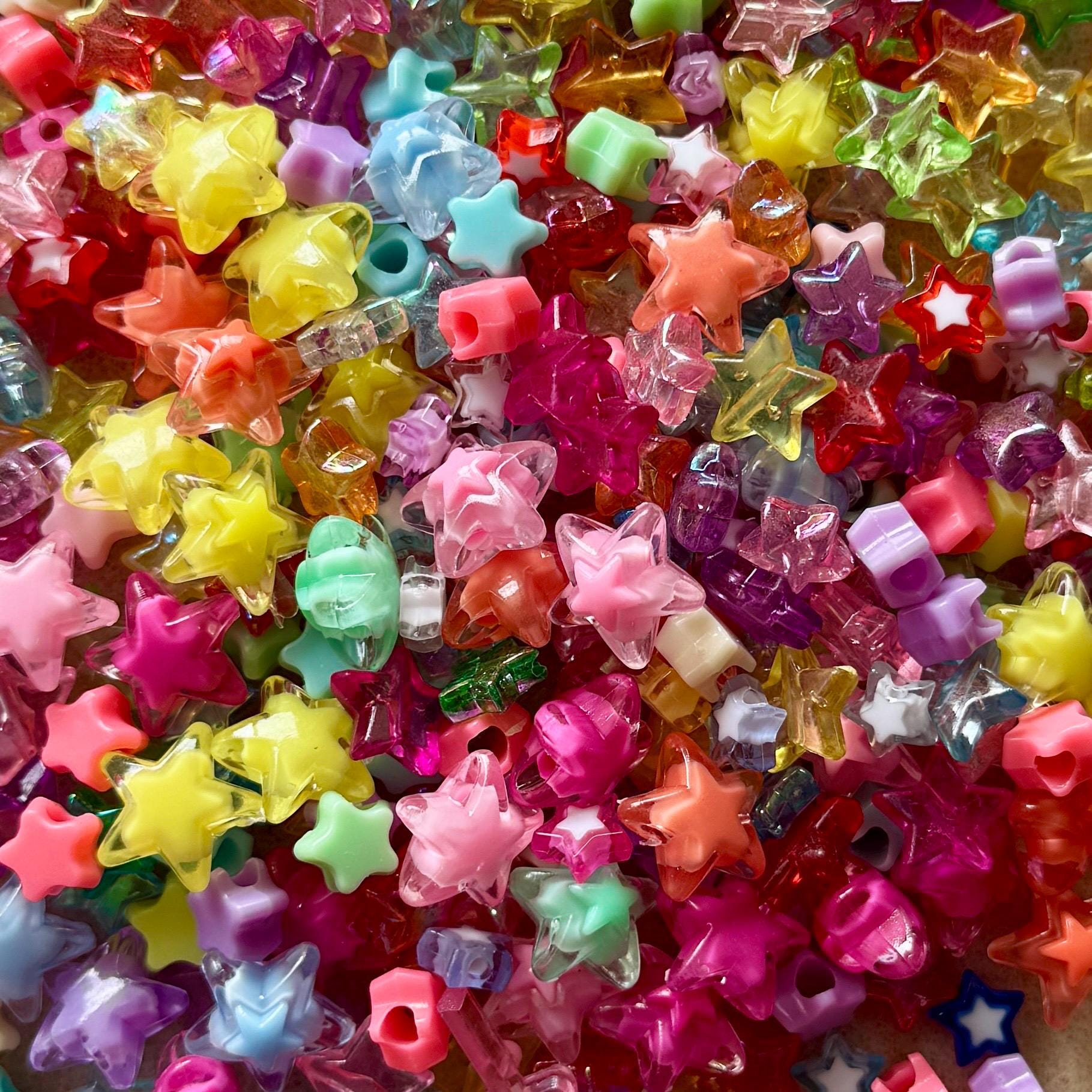 Kandi Star Mix, Acrylic Beads, 100 pcs