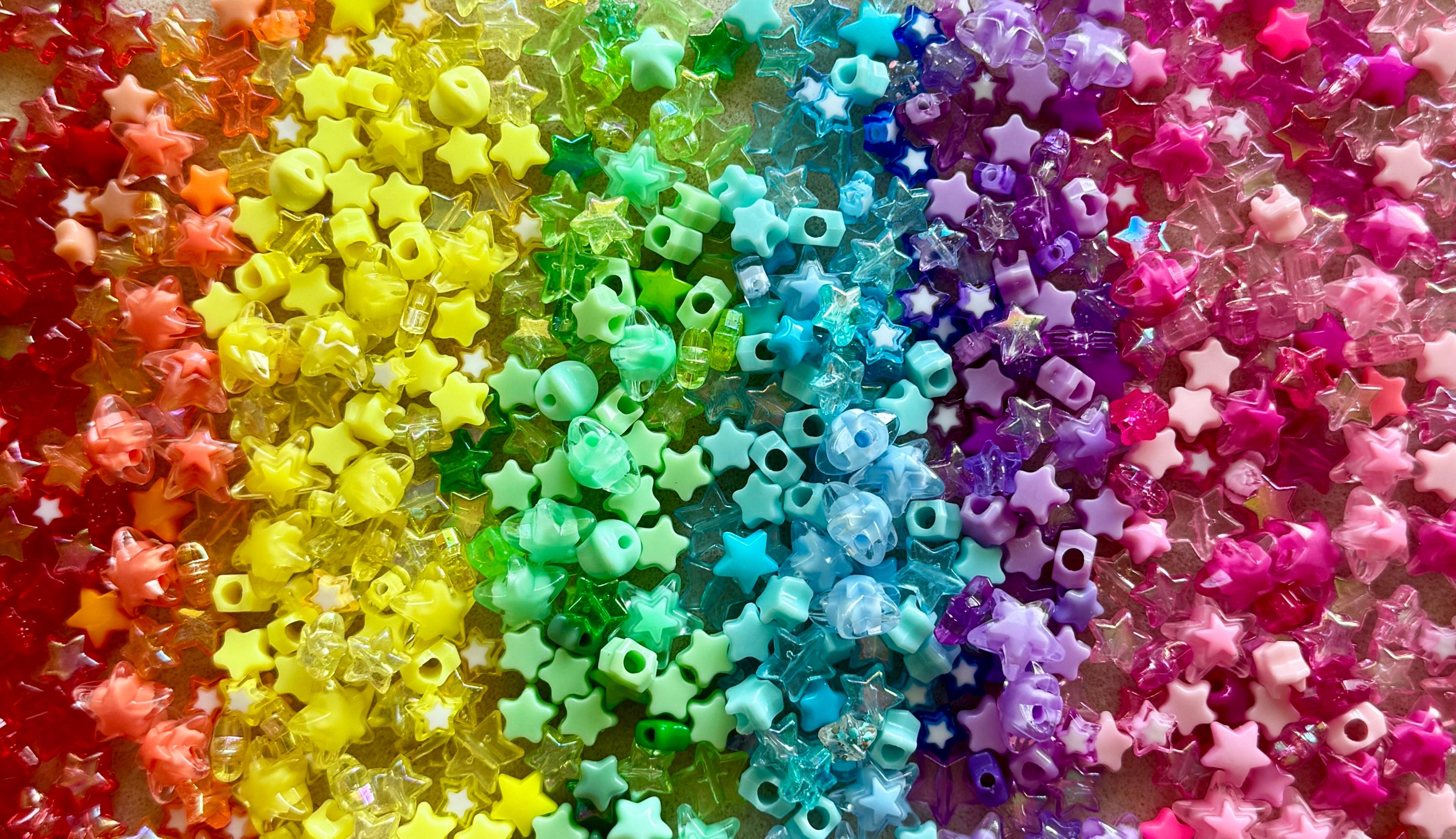 Kandi Star Mix, Acrylic Beads, 100 pcs