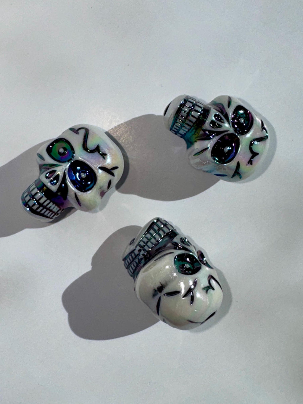 10 Pieces 23mm Skull Beads, Hole: 3.8mm for Spooky Rave DIY Jewelry