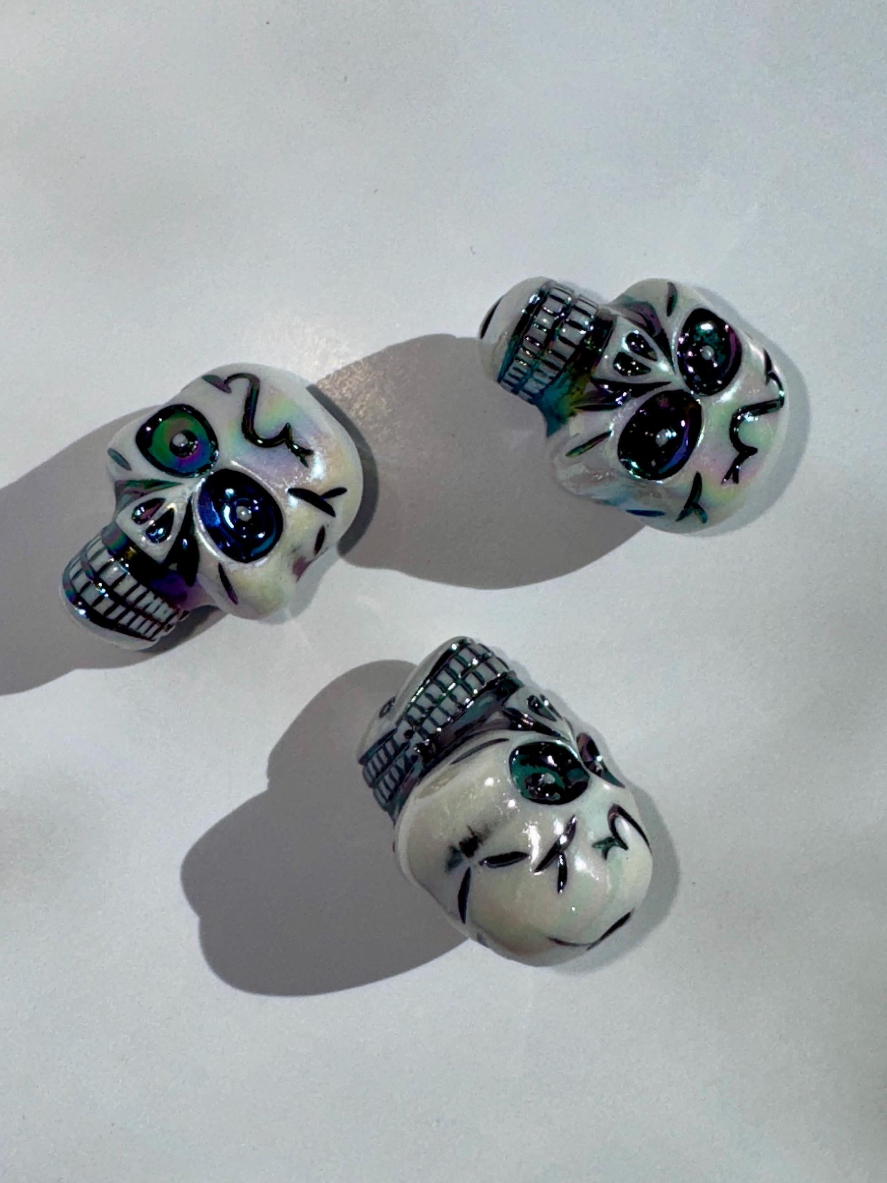 10 Pieces 23mm Skull Beads, Hole: 3.8mm for Spooky Rave DIY Jewelry