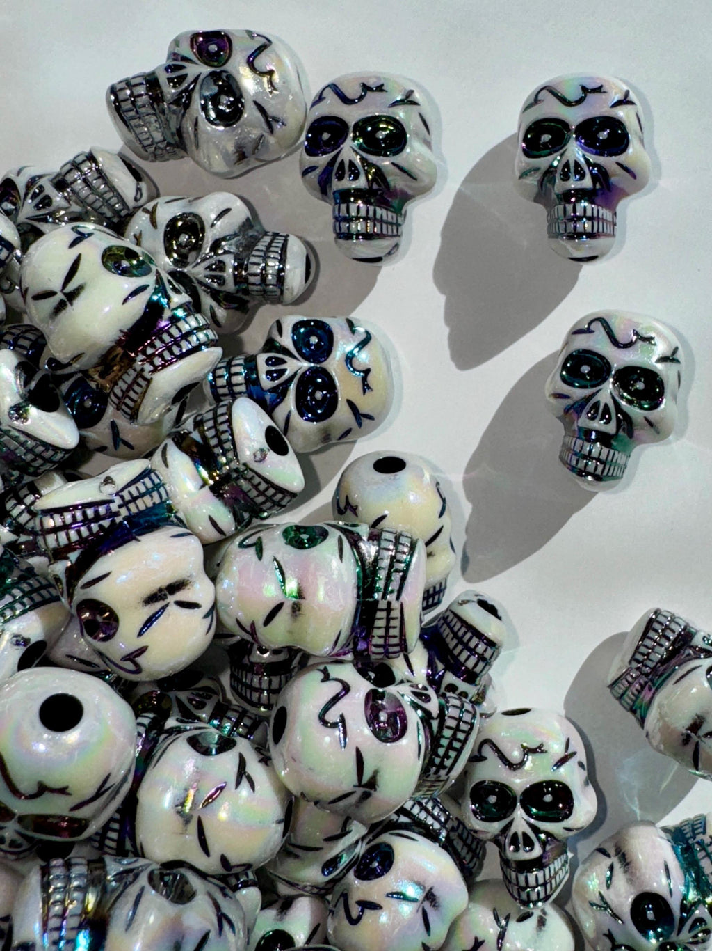 10 Pieces 23mm Skull Beads, Hole: 3.8mm for Spooky Rave DIY Jewelry