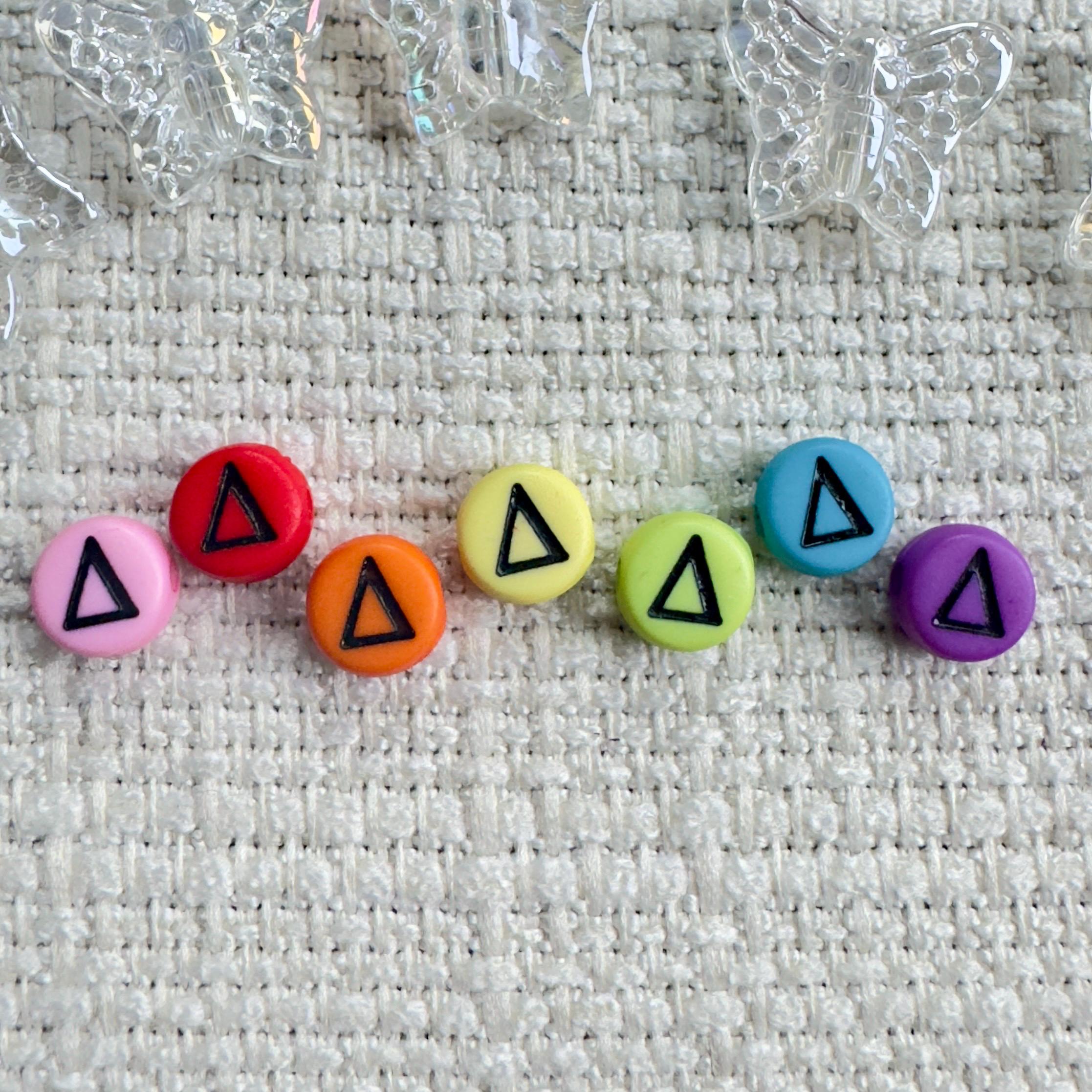 Colorful Greek Letter Beads: Sorority Fraternity DIY Bracelets (7x4mm, 10pcs)