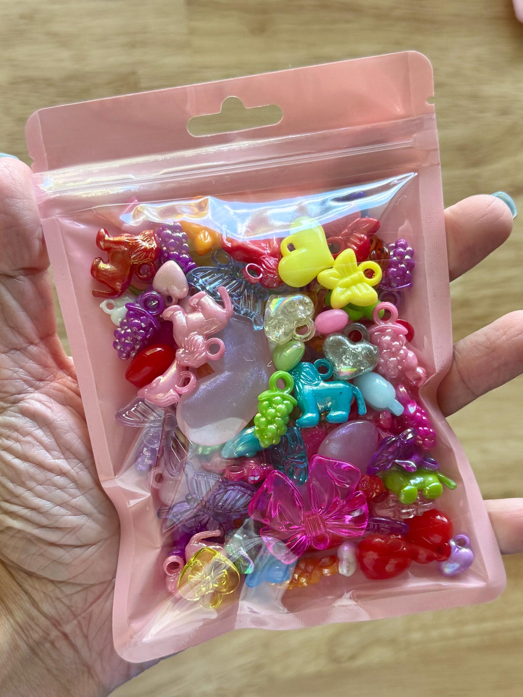 Charm Bags! Mystery Kawaii Kandi Kidcore Rainbow Bags of Charms, Scoop, 100 pcs