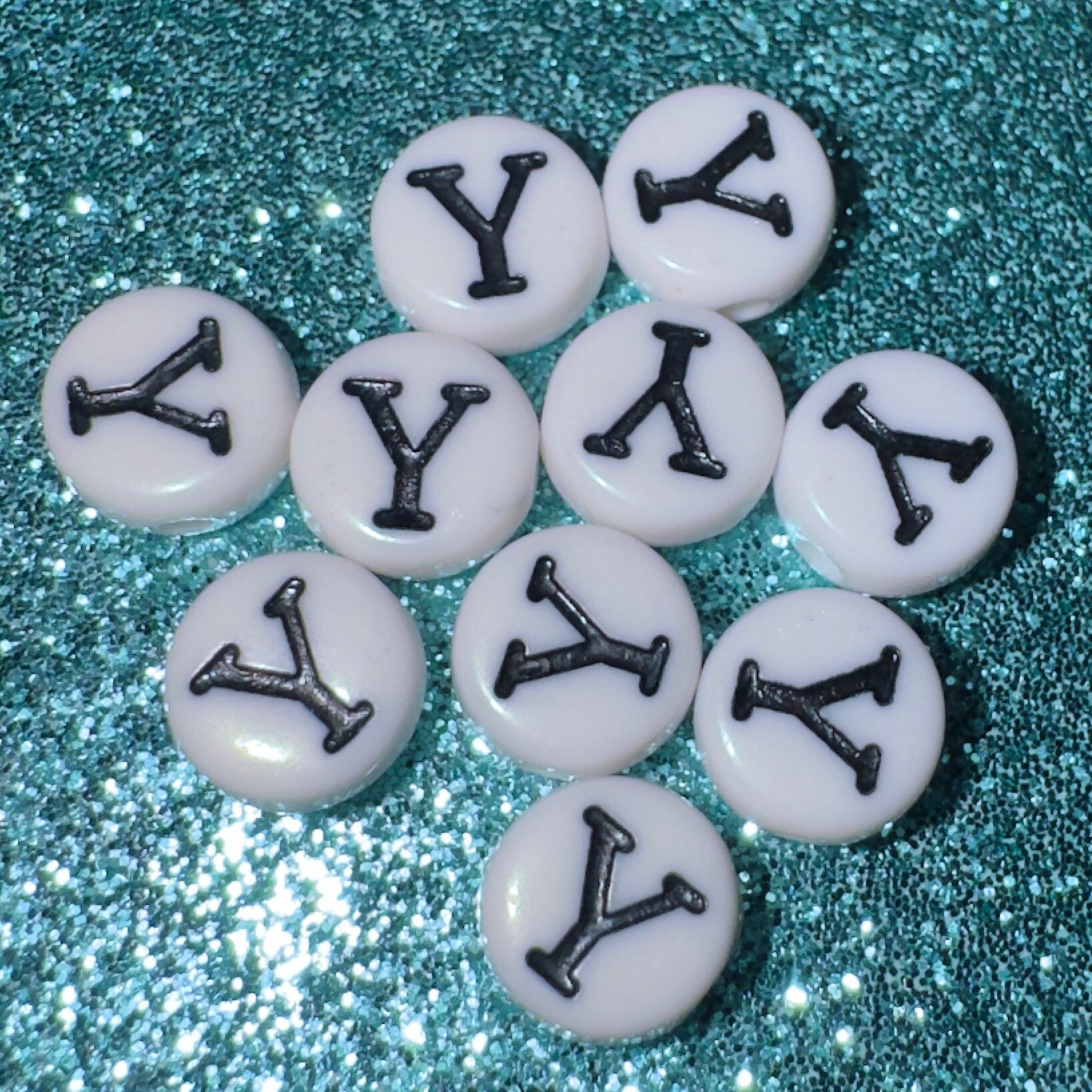 100 Greek Letter Upsilon Beads: DIY Sorority Bracelet Accessories (7mm)
