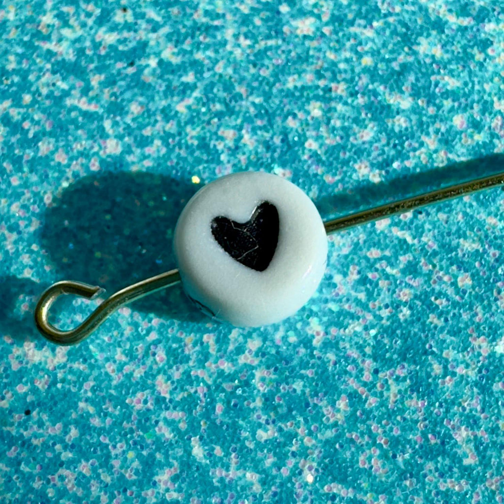 White Smiley Face Beads, Star Beads, Heart Beads, Acrylic Beads, 7x4mm, 1mm hole, 100 Pieces