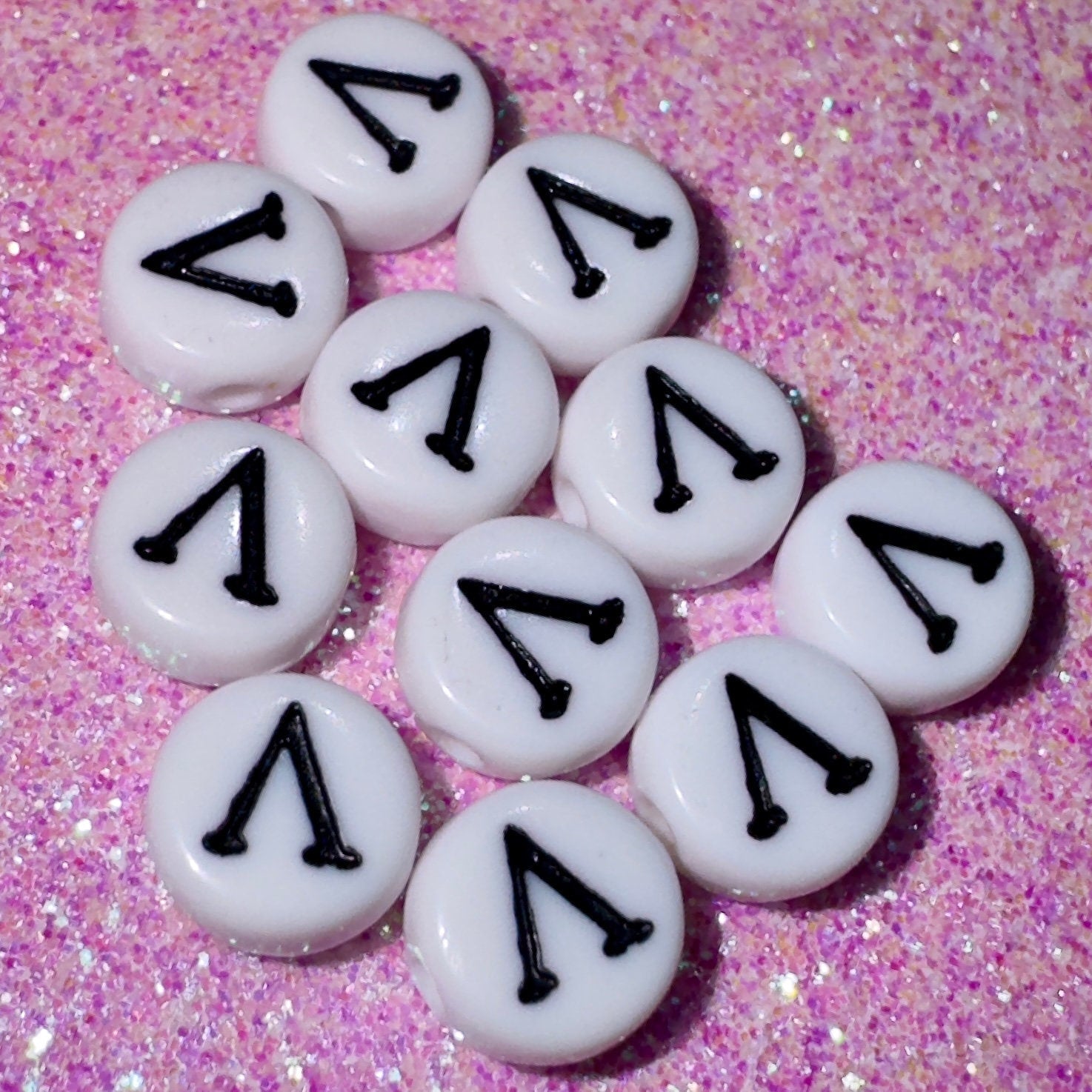 100 Lambda Greek Letter Beads: DIY Sorority Fraternity Jewelry, 7mm