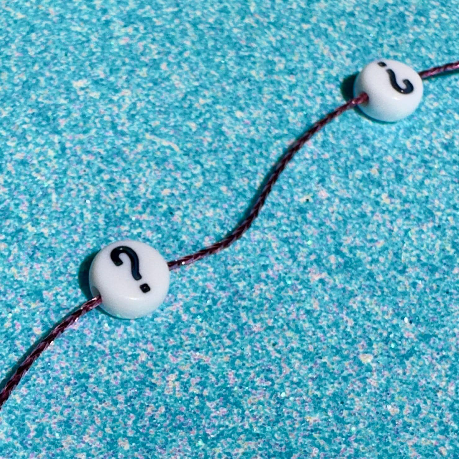 100 Punctuation Symbol Beads: White Acrylic 7mm Question Mark & Exclamation Point