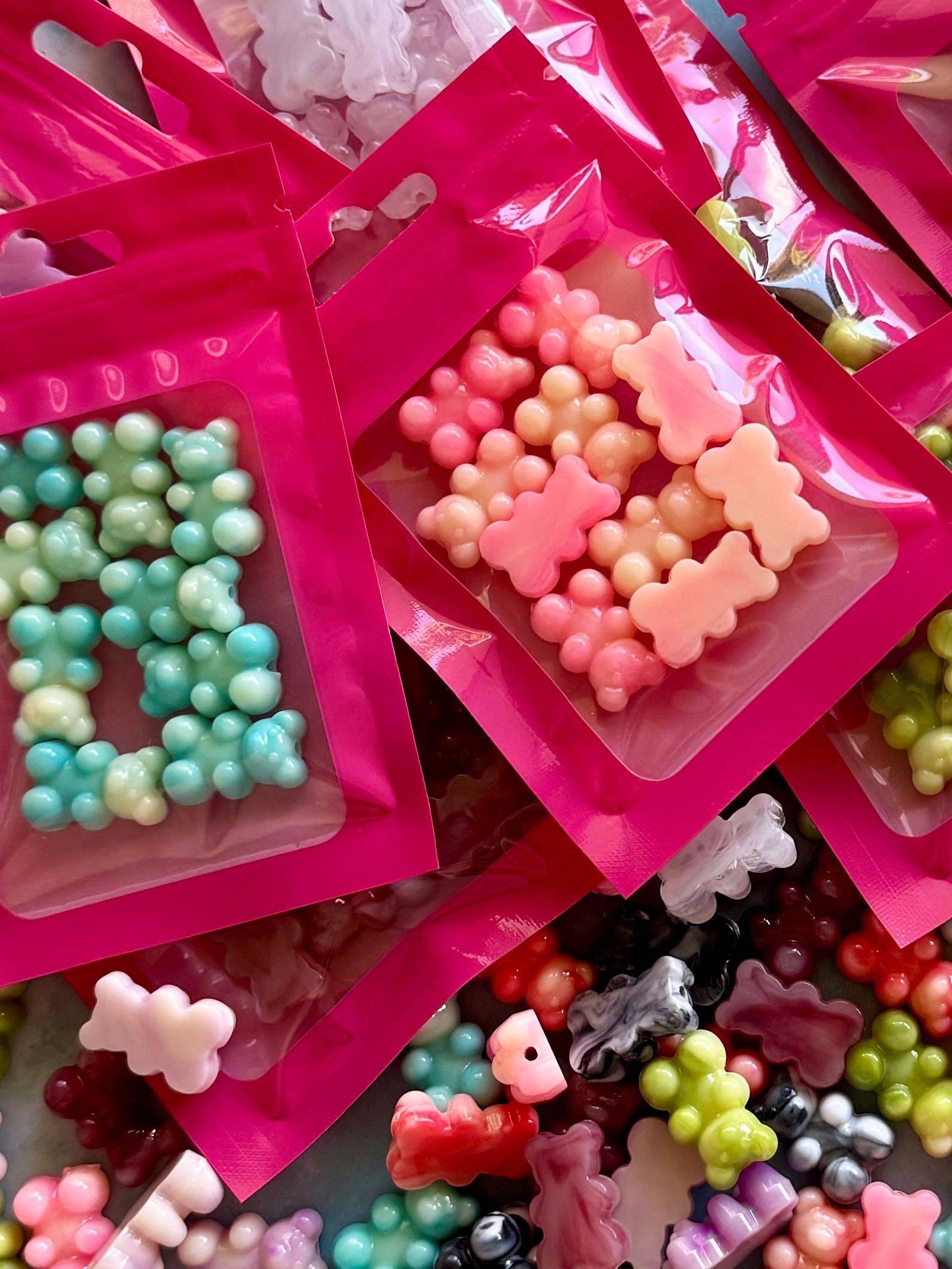 10 pcs Faux Gemstone Teddy Gummy Bear Beads, 18.5mm, 1.6mm hole
