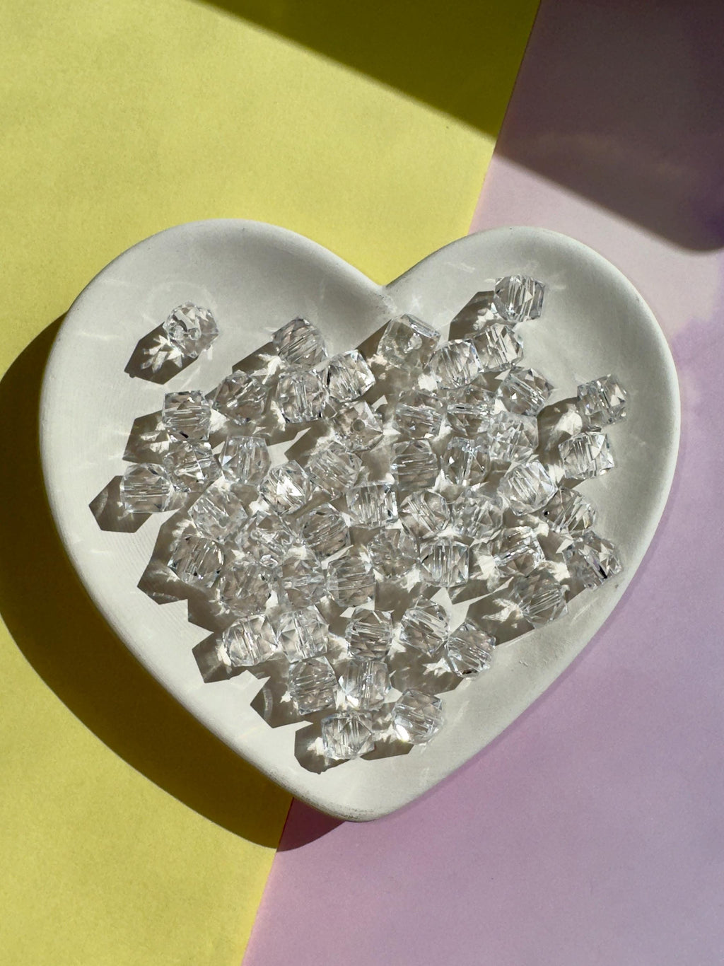 Faceted Square Acrylic Ice Cube Beads: DIY Jewelry Making, 8mm, 50pcs