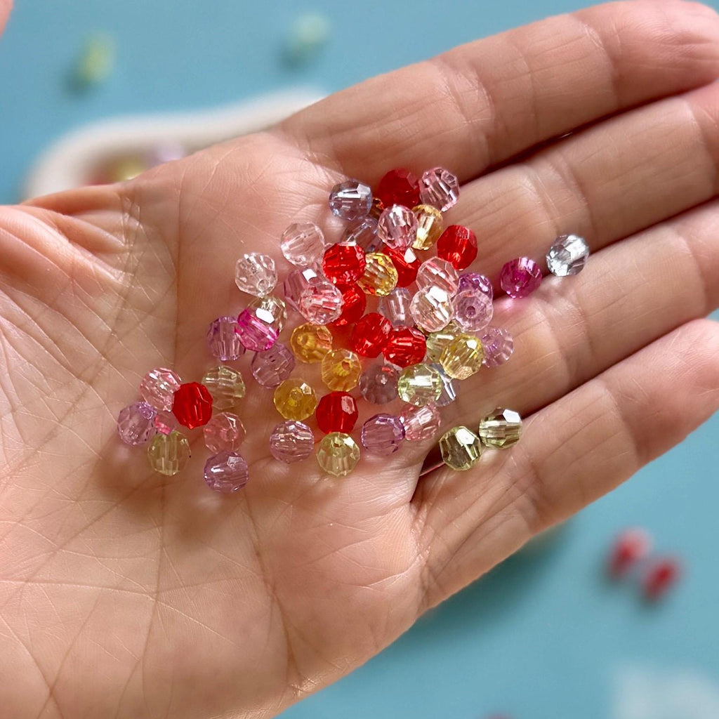 100 pcs 6mm Mixed Faceted Spacer Beads