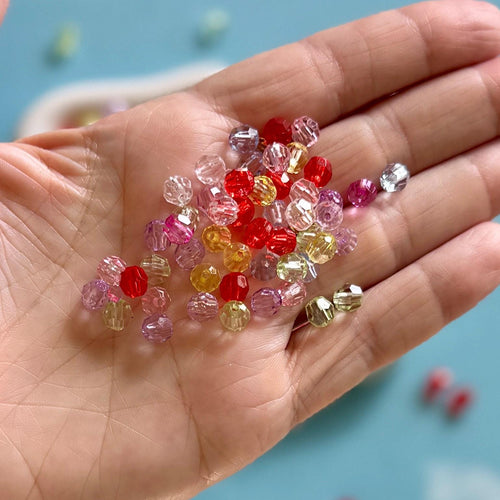 100 pcs 6mm Mixed Faceted Spacer Beads