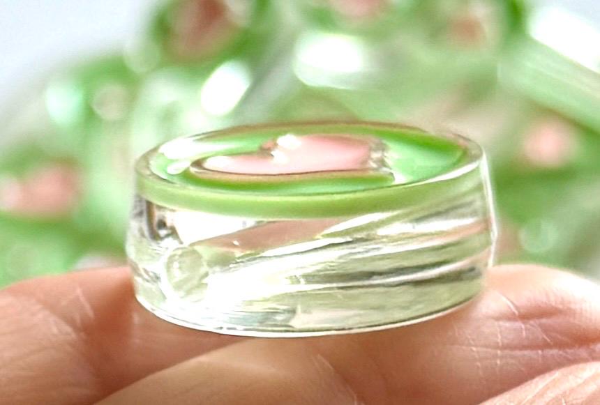 Chunky Acrylic Enamel Heart Bead: Glossy Disc Charm, 23x9mm
