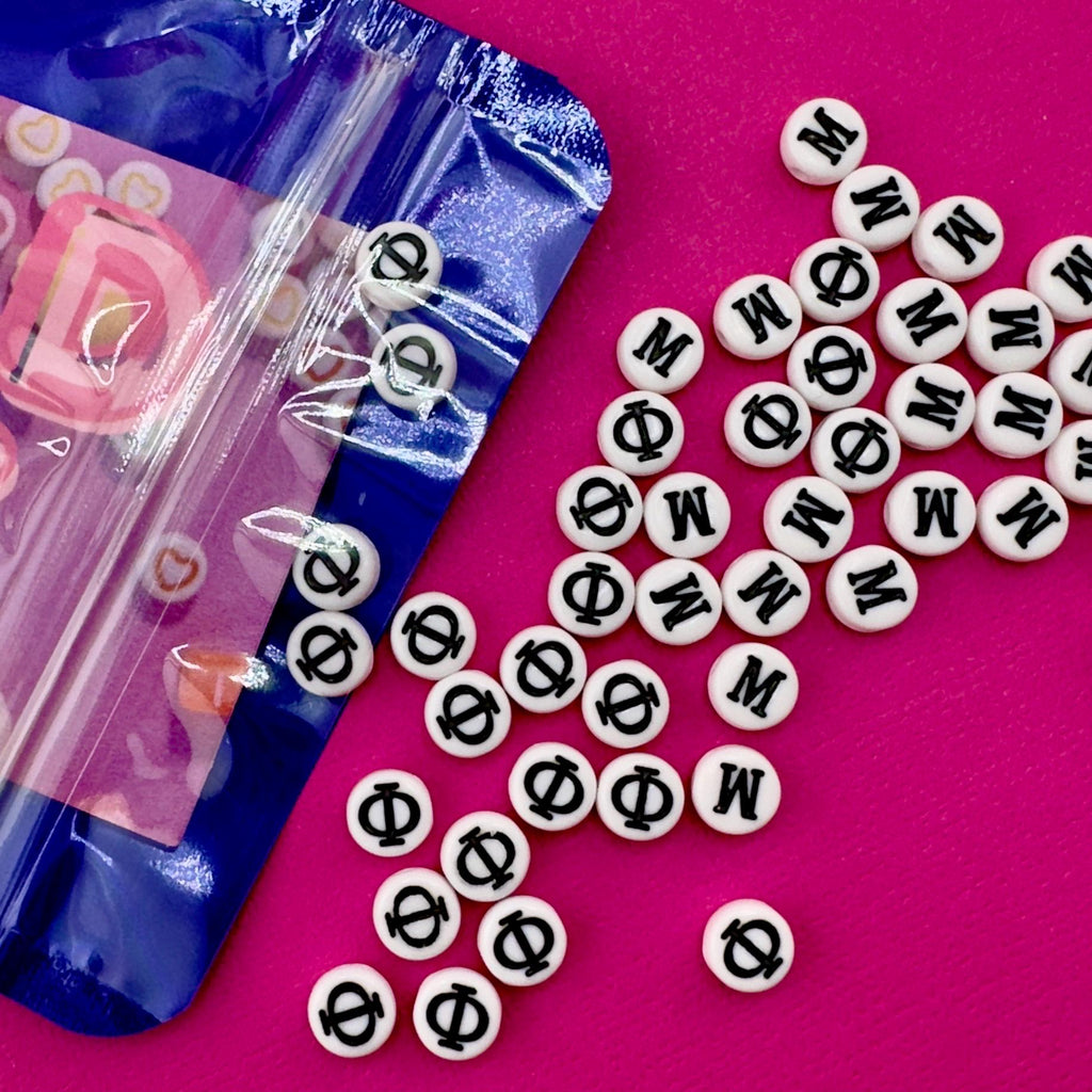 Greek Letter Beads, DIY Sorority Fraternity Jewelry (10 Sets)