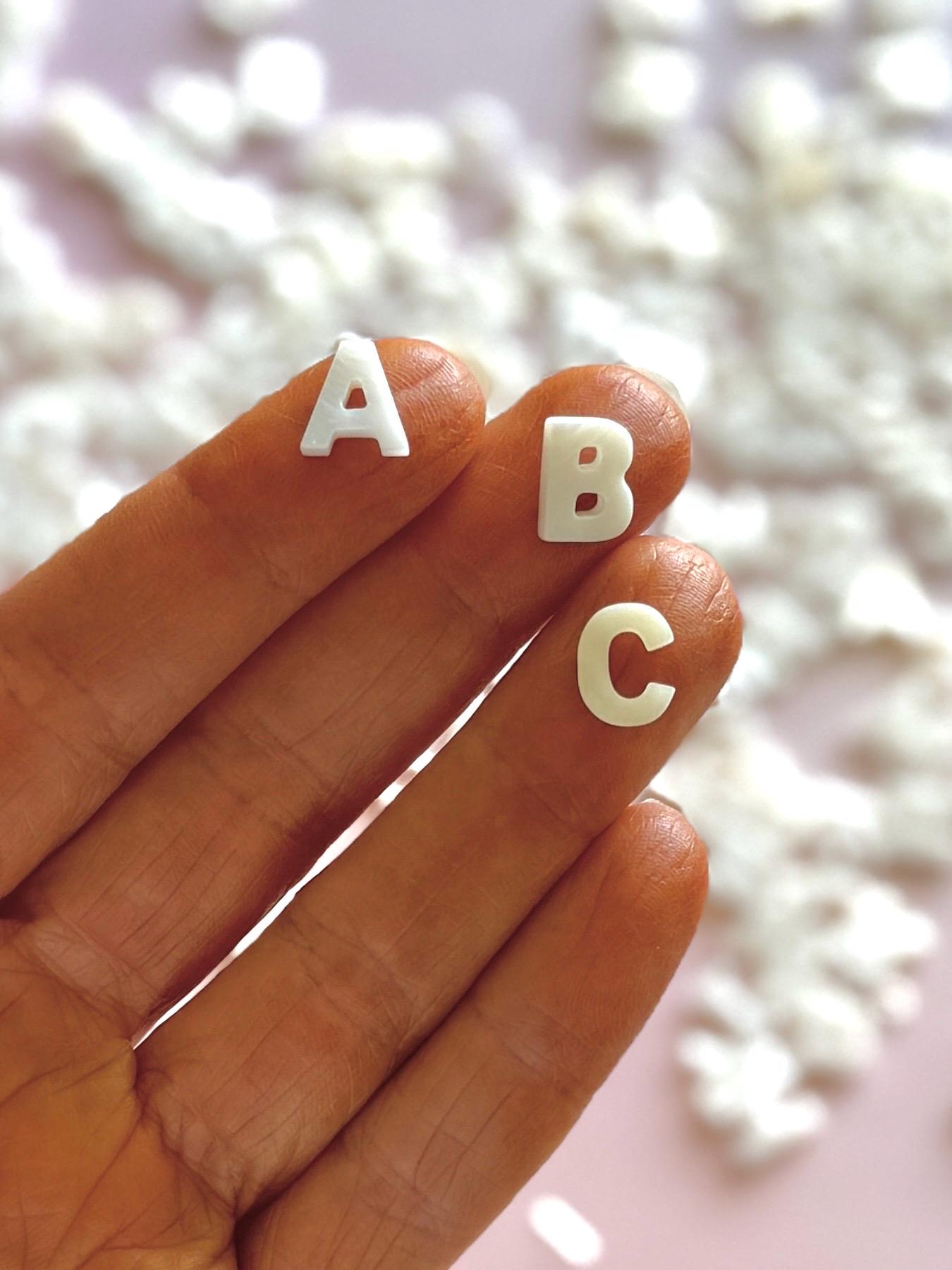 Tiny Alphabet Shell Beads, Top Drilled, 1 Piece