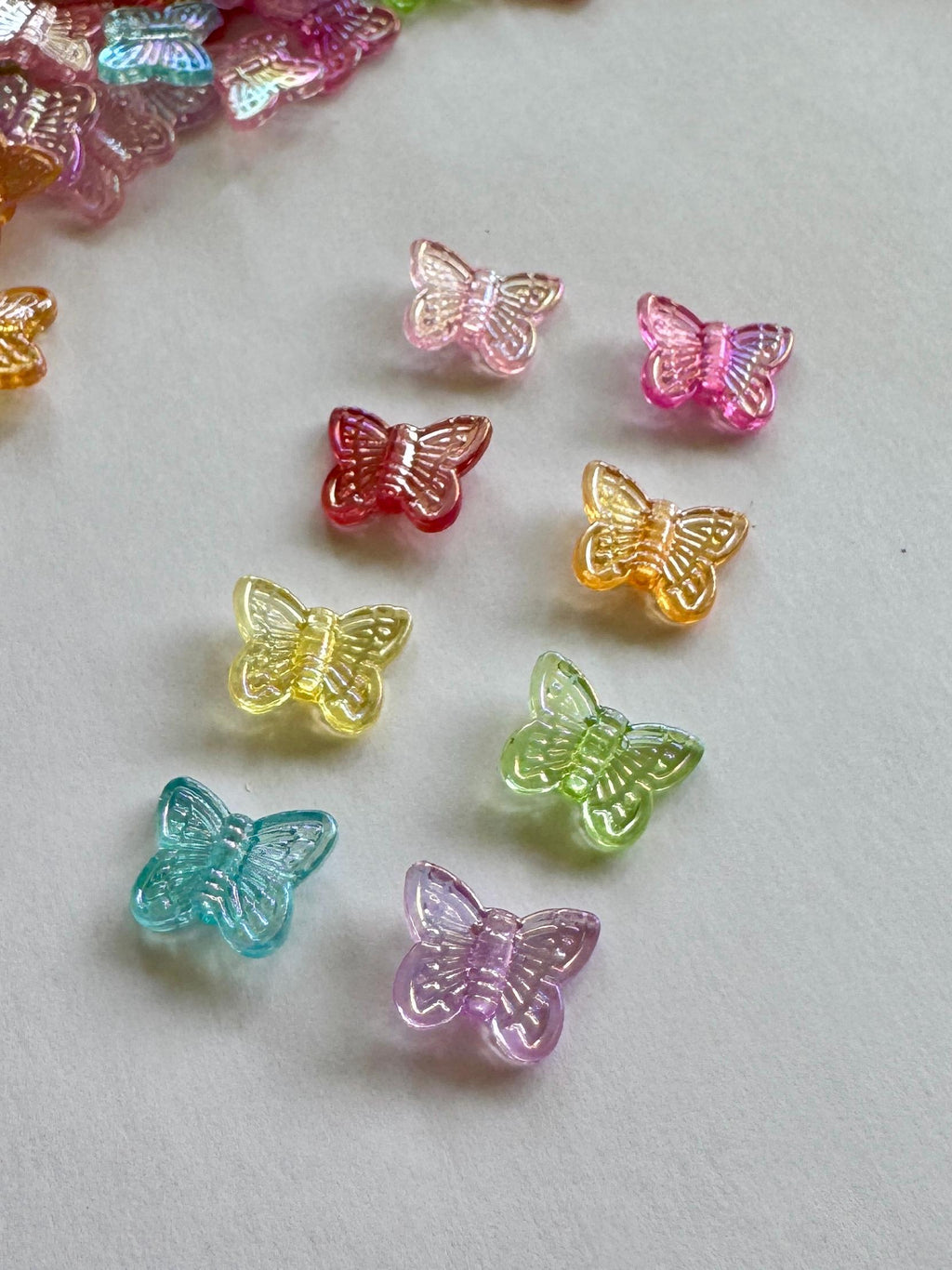Butterfly Beads, AB Coating, 50pcs