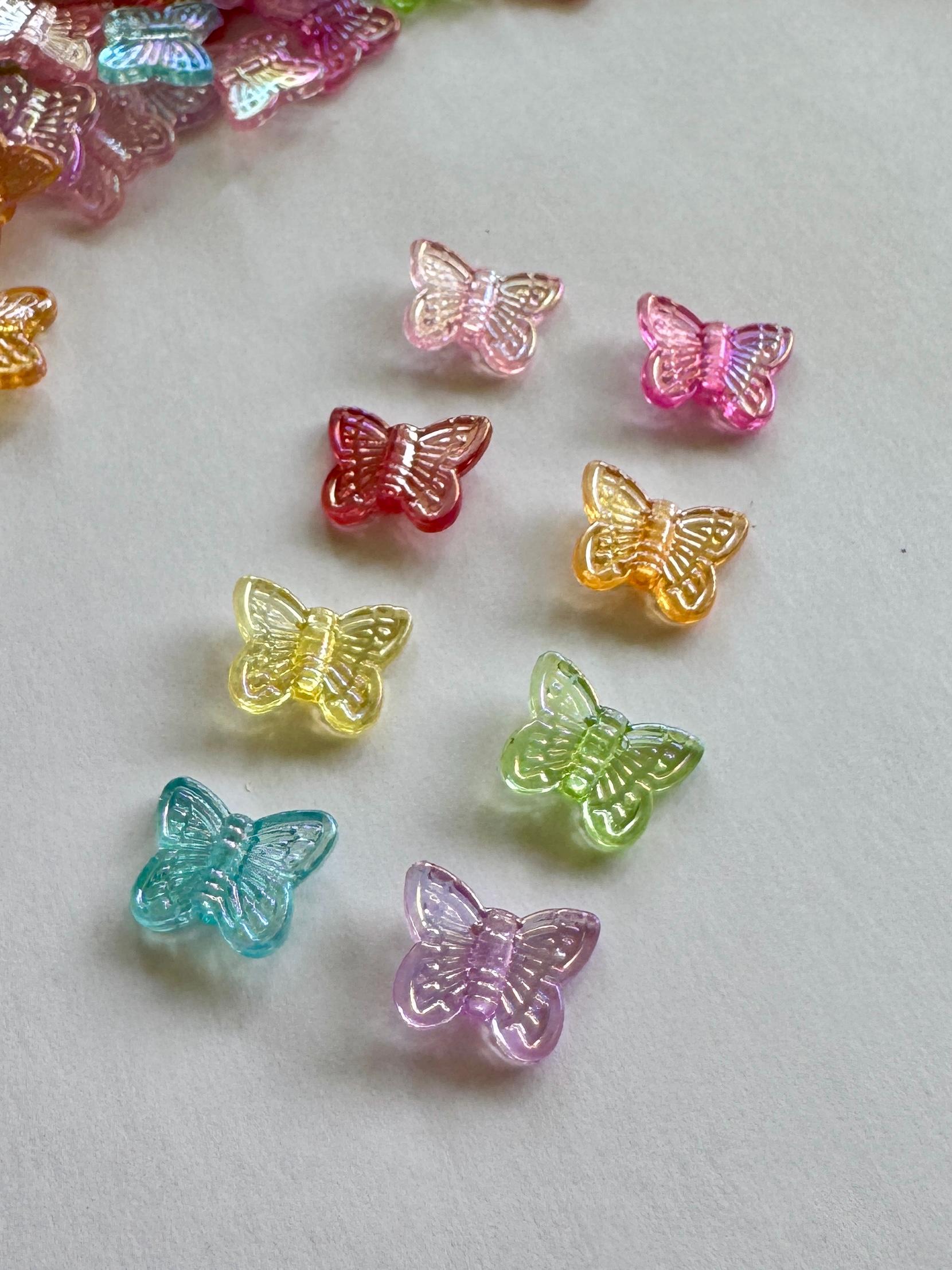 Butterfly Beads, AB Coating, 50pcs