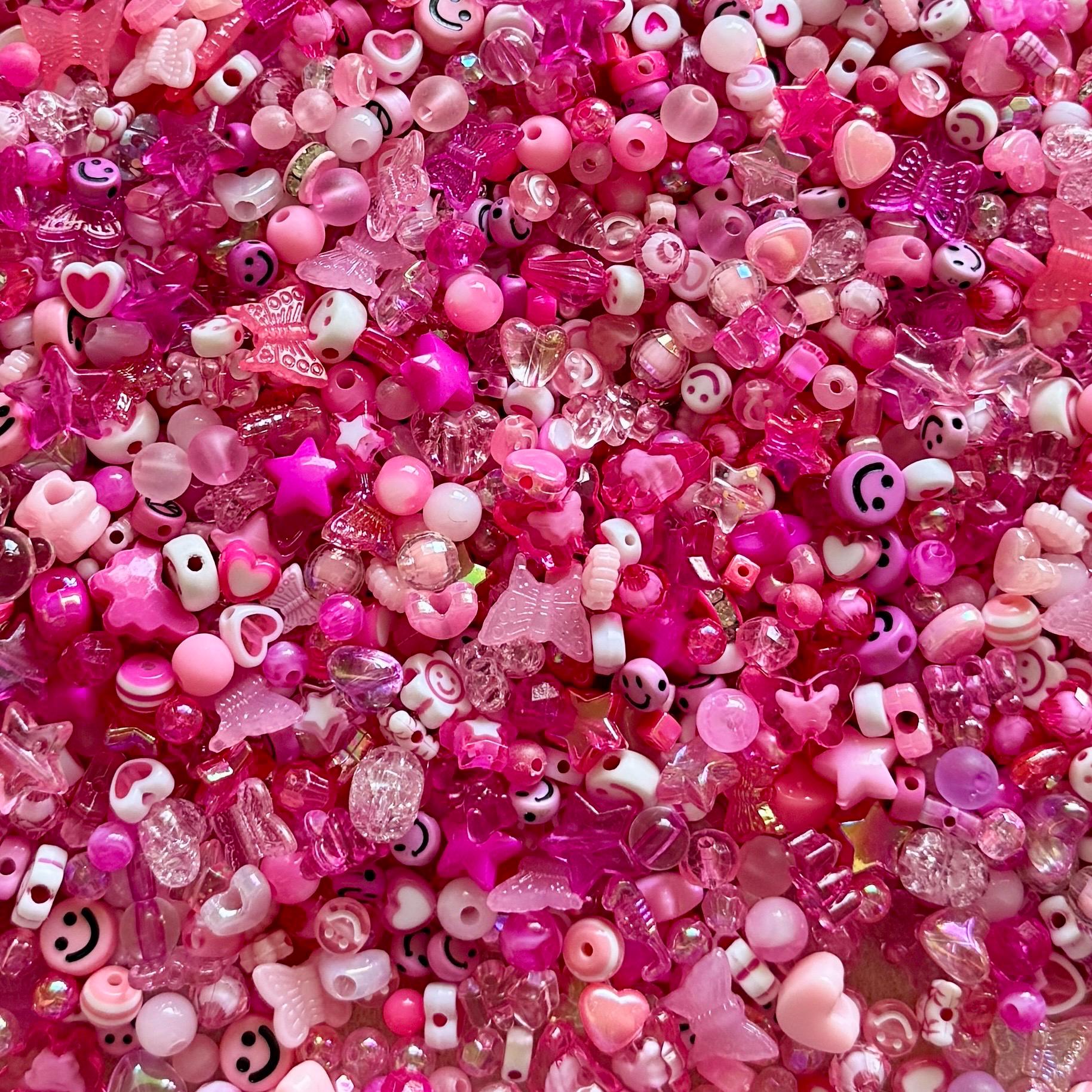 Kawaii Color-Themed Bead Bag, Kandi Kidcore Beads (200pcs)