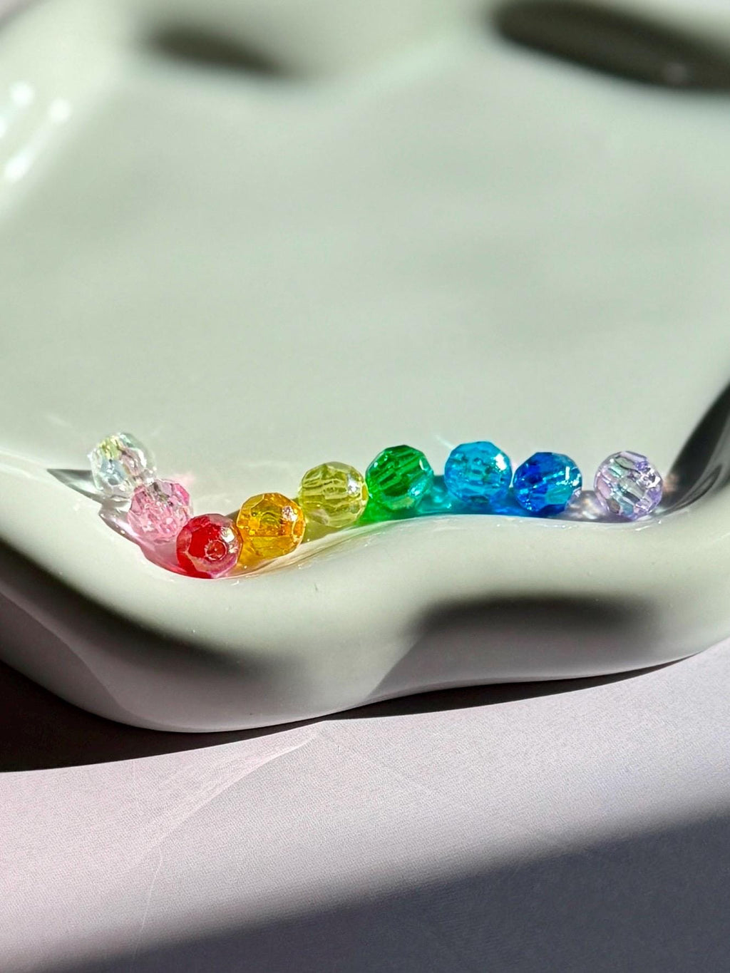 100 pcs 6mm AB Faceted Spacer Bead Mix, Hole: 1mm