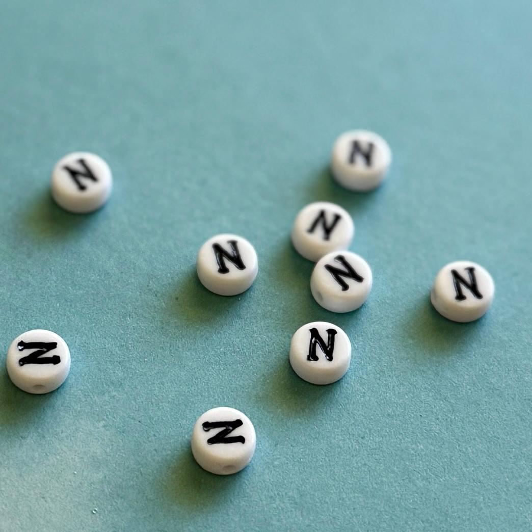 100 Nu “N” Greek Letter Beads: DIY Sorority Bracelet Accessories