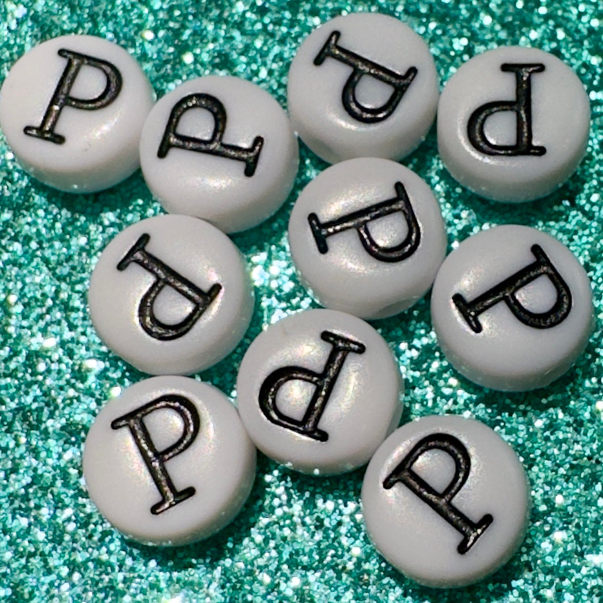 Rho Greek Letter Beads: DIY Sorority Bracelet Accessories. 7mm, 100 pc