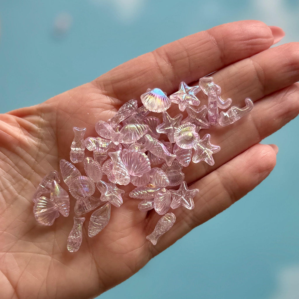 Marine Life Beads, 100 pcs, Acrylic, Hole: 1.5mm