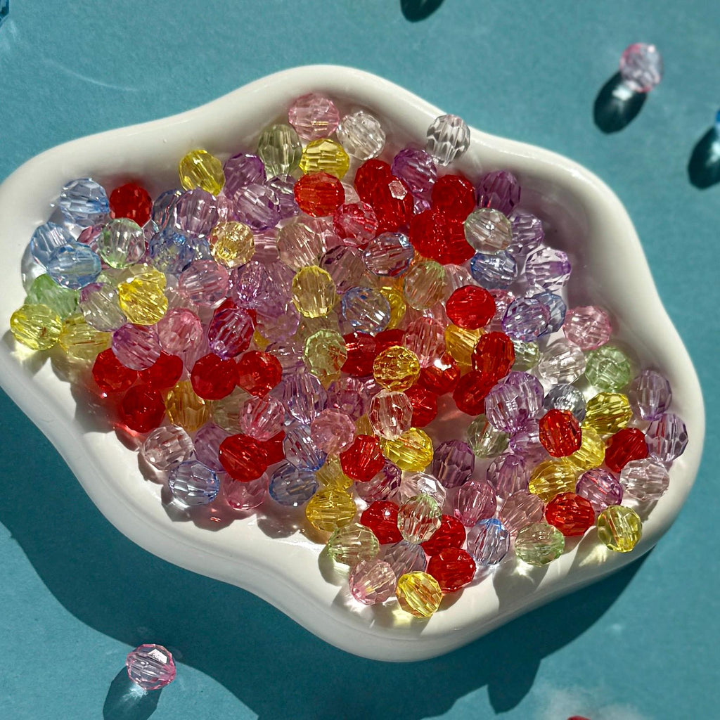 100 pcs 6mm Mixed Faceted Spacer Beads