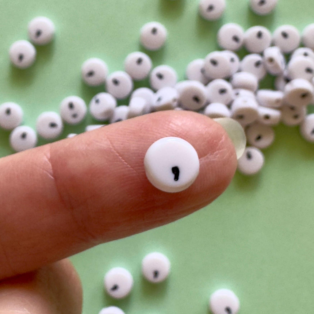 Comma Punctuation Beads: White Acrylic DIY Jewelry (7x4mm)