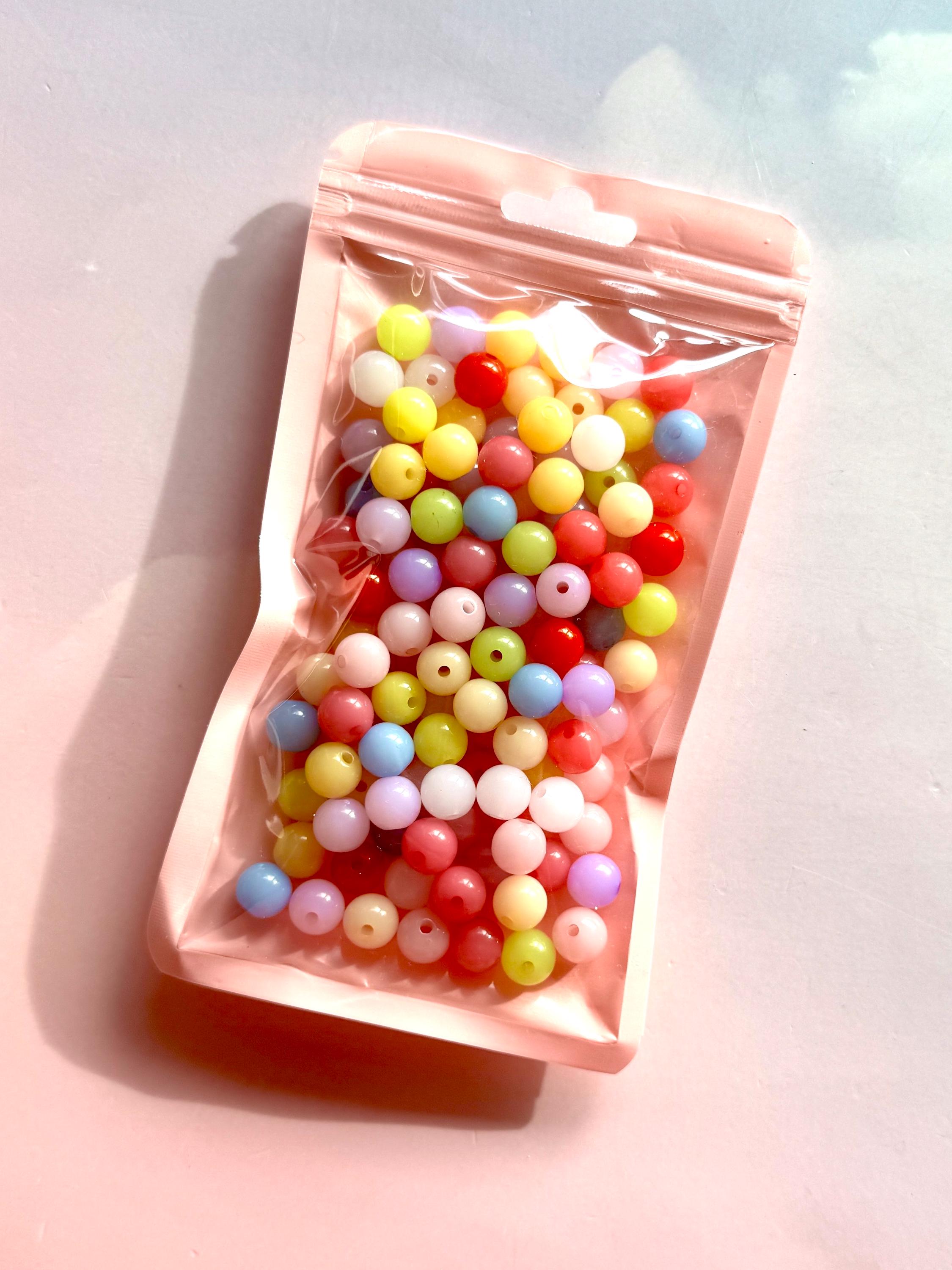 10mm Jelly Beads, Acrylic, 120 pcs