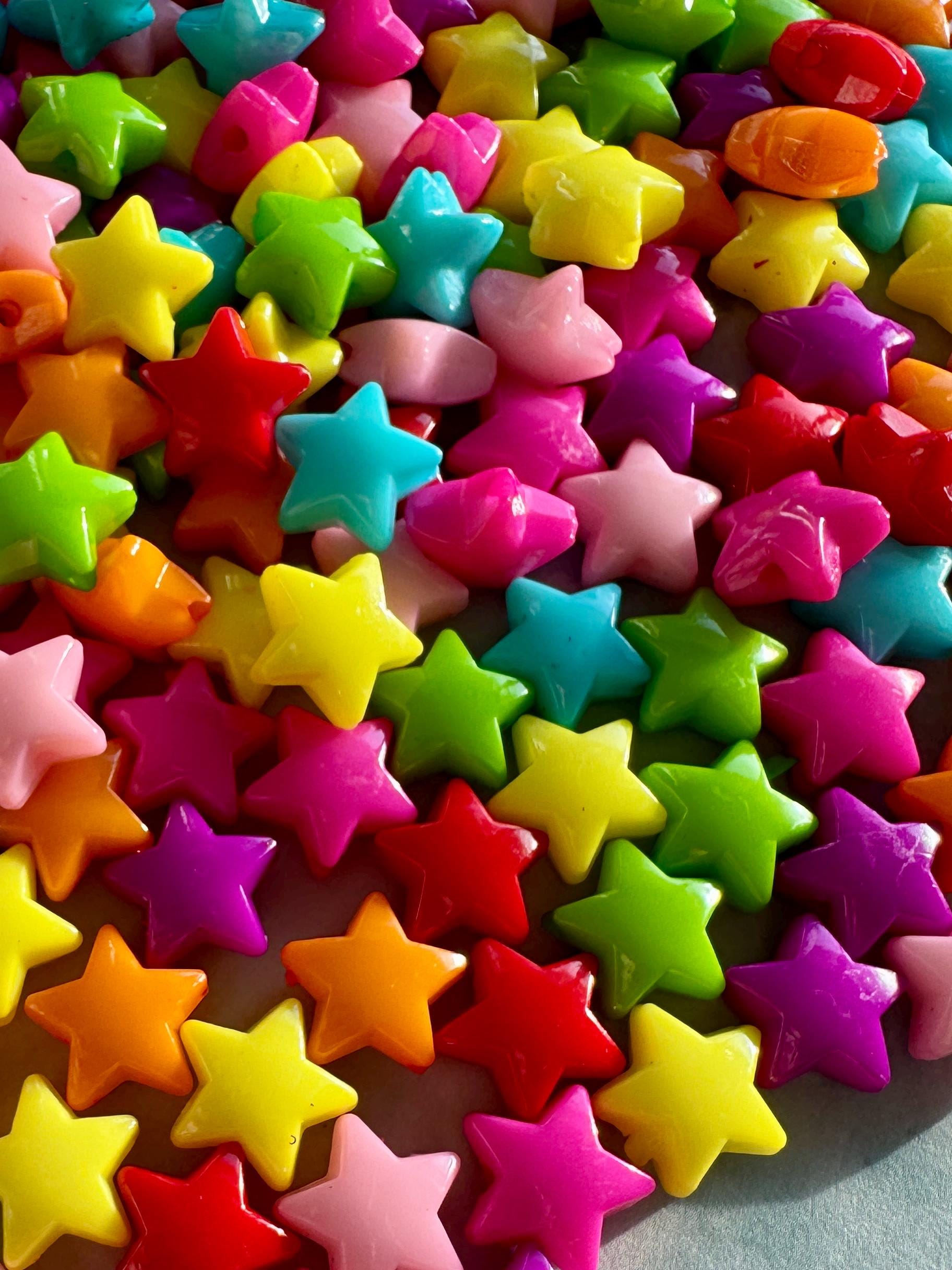 Bright Star Beads, 12mm, Hole: 2mm for Kandi, Crafts, Necklaces, DIY Jewelry, 50 pcs
