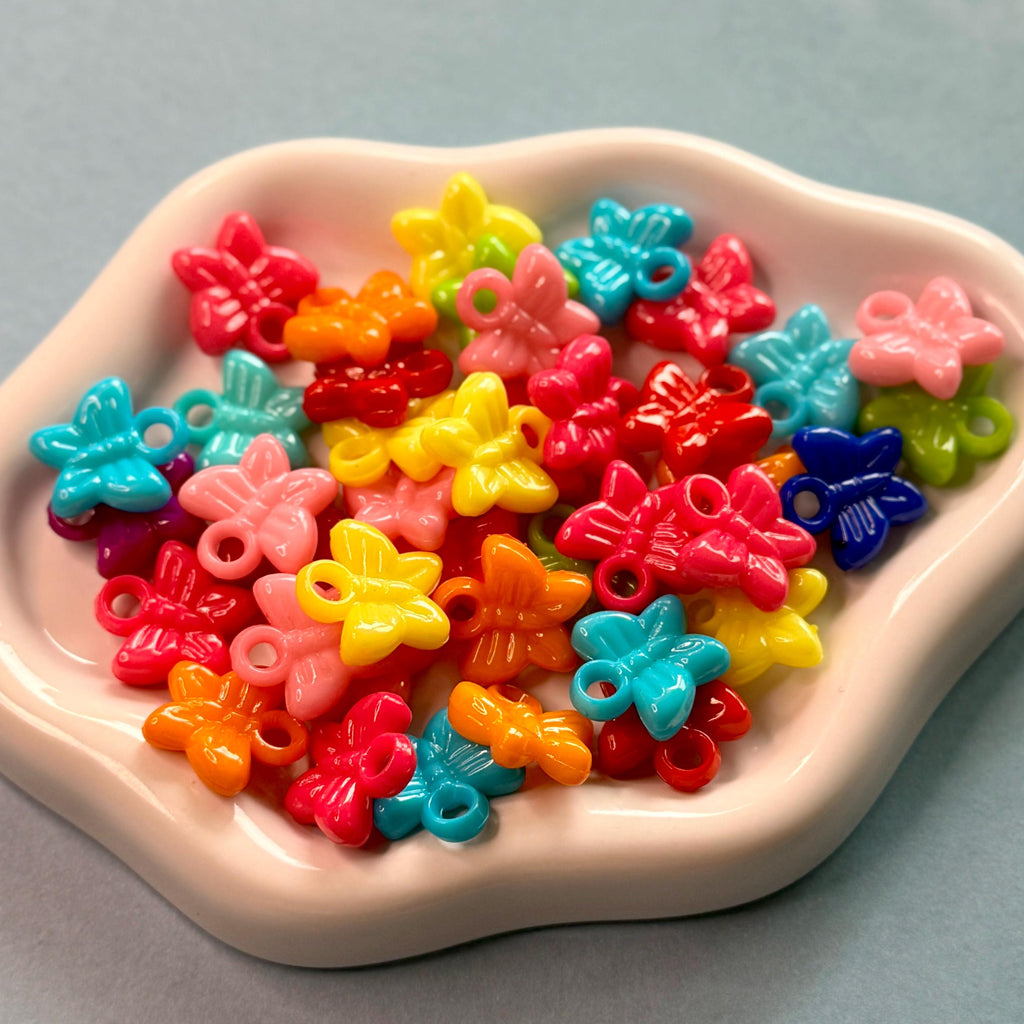 Bright Butterfly Charms, 16mm, Hole: 3mm, 50 pcs