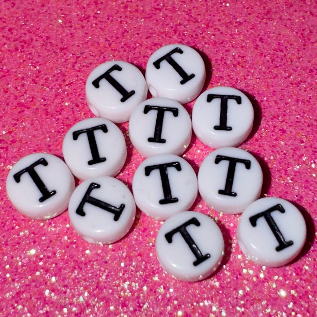 100 Tau Greek Letter Beads: 7mm DIY Sorority Bracelet Beads