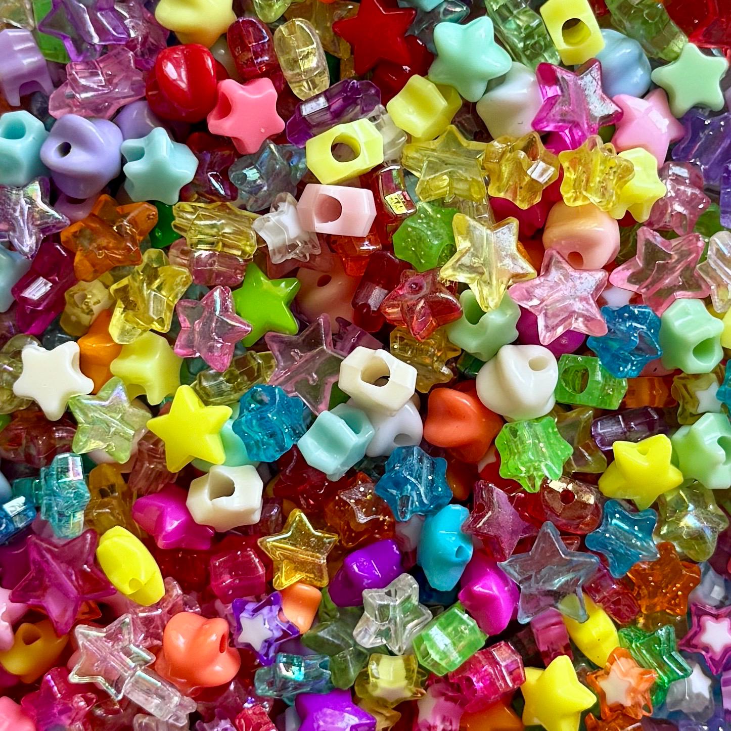 Kandi Star Mix, Acrylic Beads, 100 pcs