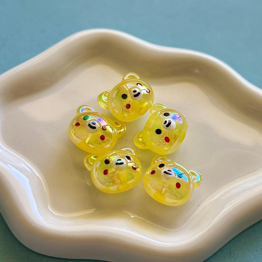 AB Bear Beads, Acrylic, 16.5, Hole: 3.5mm, 5 pcs