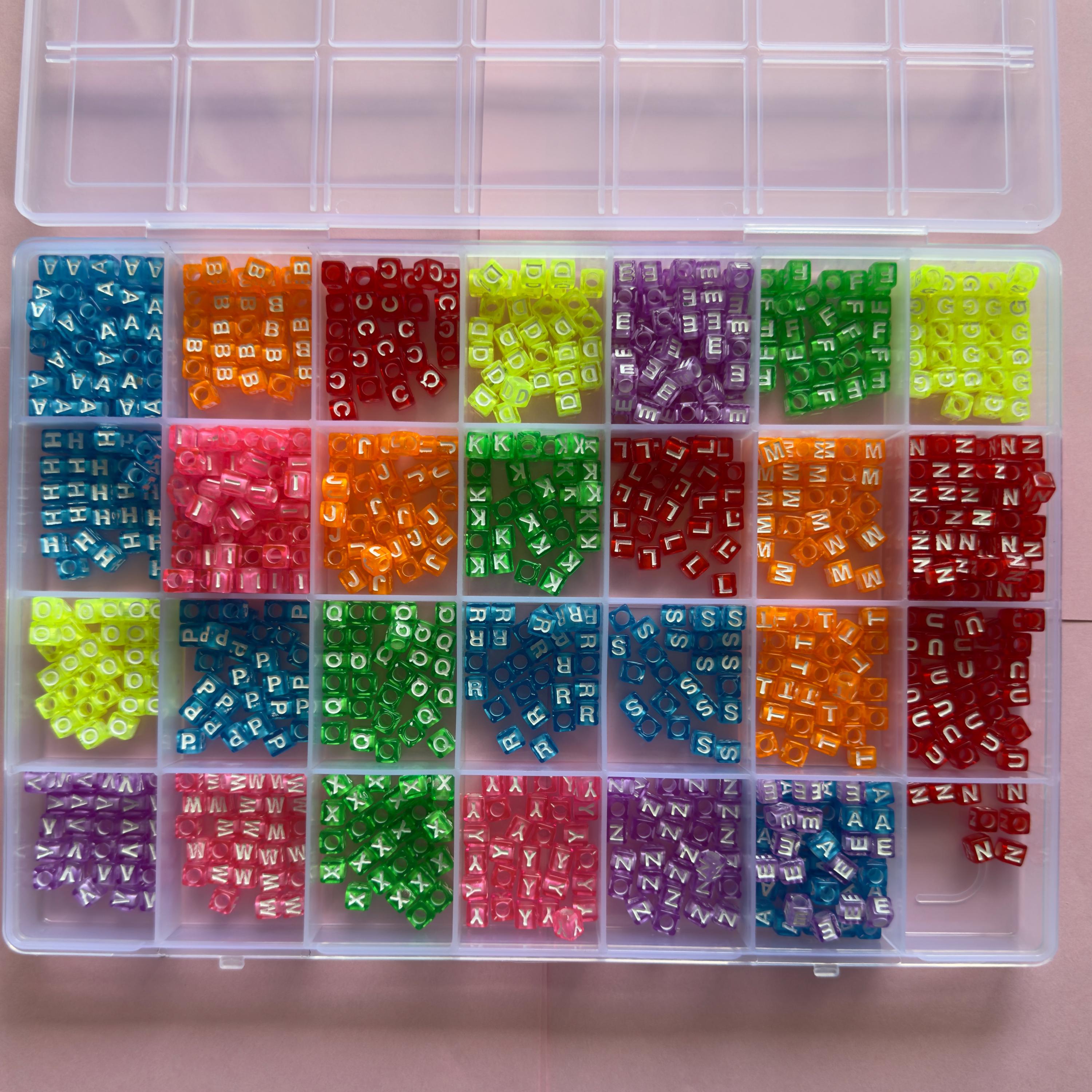 Translucent Alphabet Cube Beads, Vertical Hole, DIY Jewelry Supplies