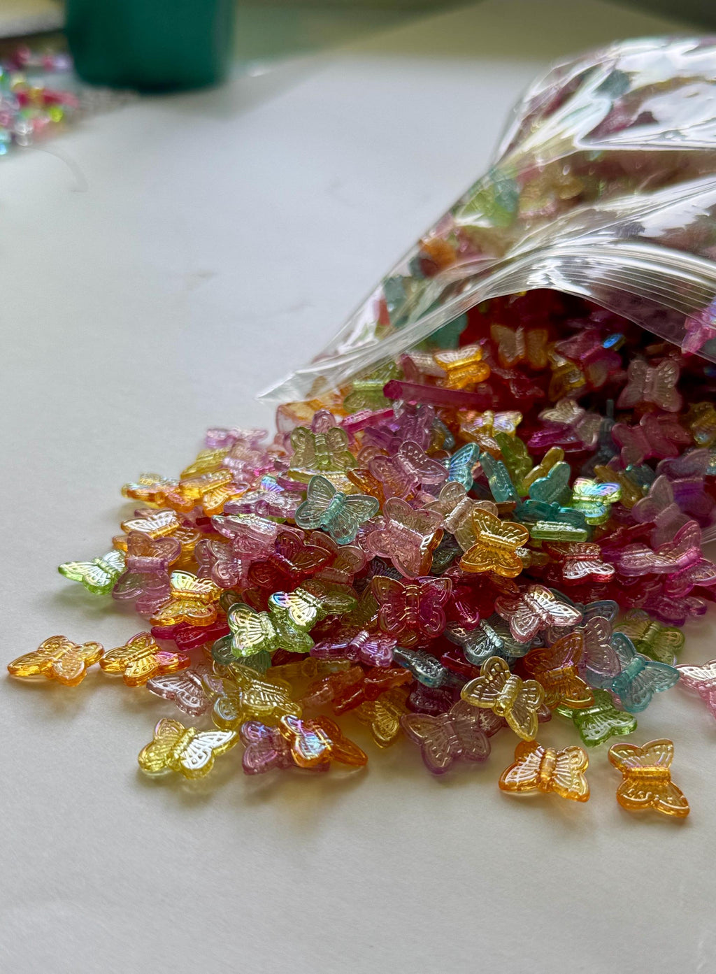 Butterfly Beads, AB Coating, 50pcs