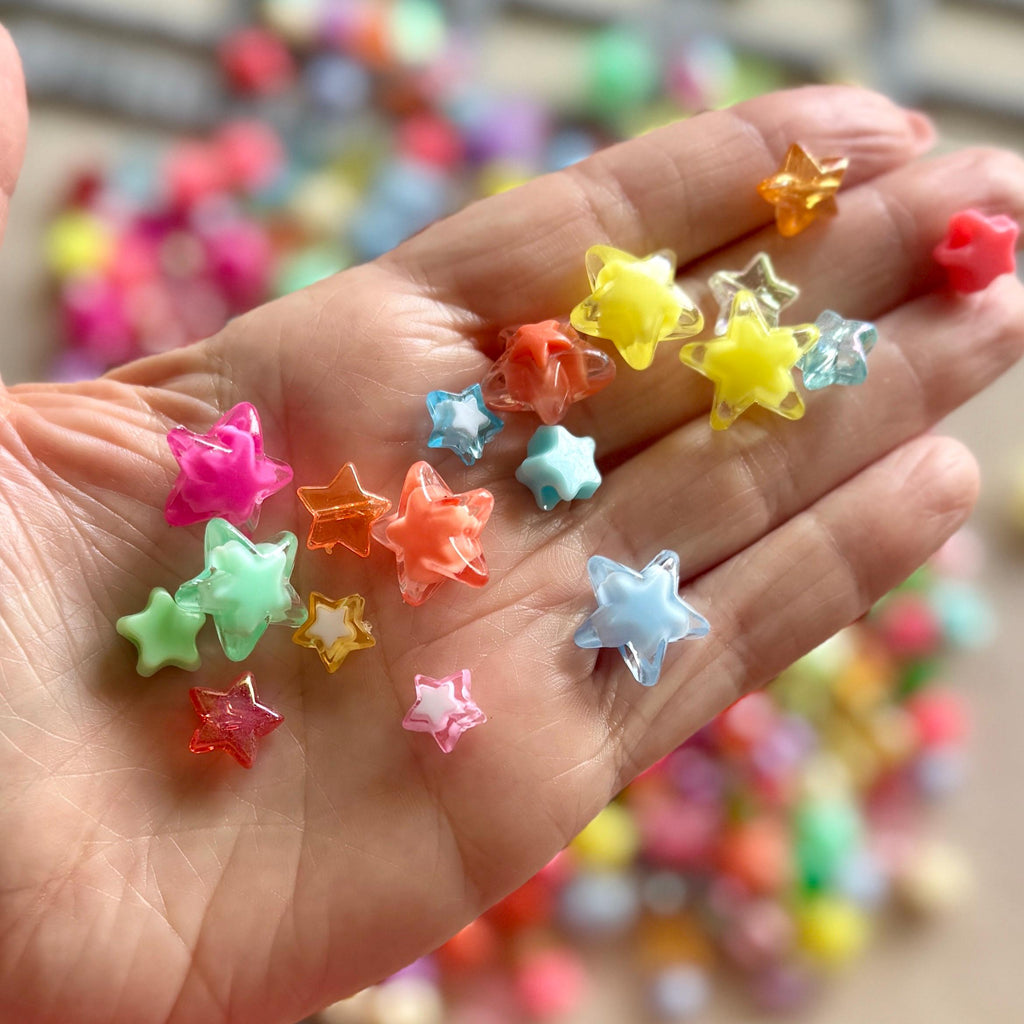 Kandi Star Mix, Acrylic Beads, 100 pcs