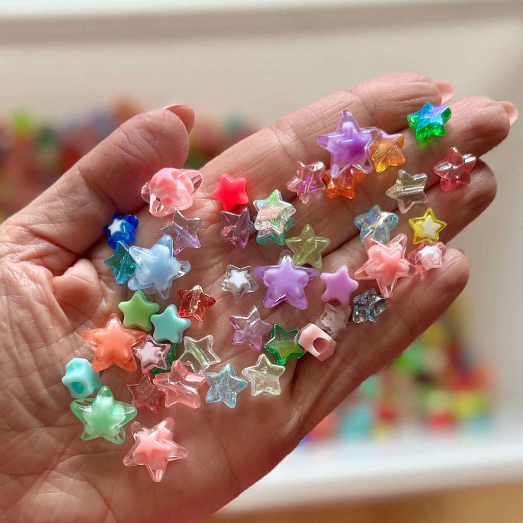 Kandi Star Mix, Acrylic Beads, 100 pcs