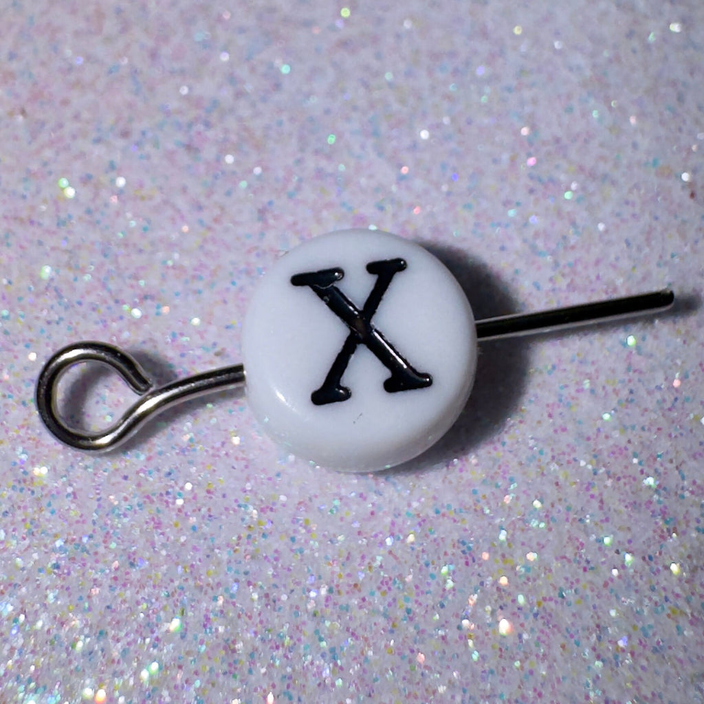 Chi - Greek Letter Beads: 7mm White Acrylic, DIY Sorority Bracelet, 100 pc