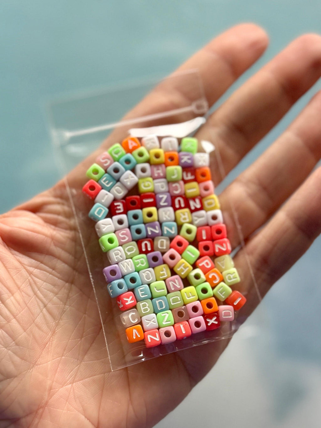 Tiny 4mm Cube Letter Beads, Hole: 2mm for DIY Kandi, Kids, Crafts