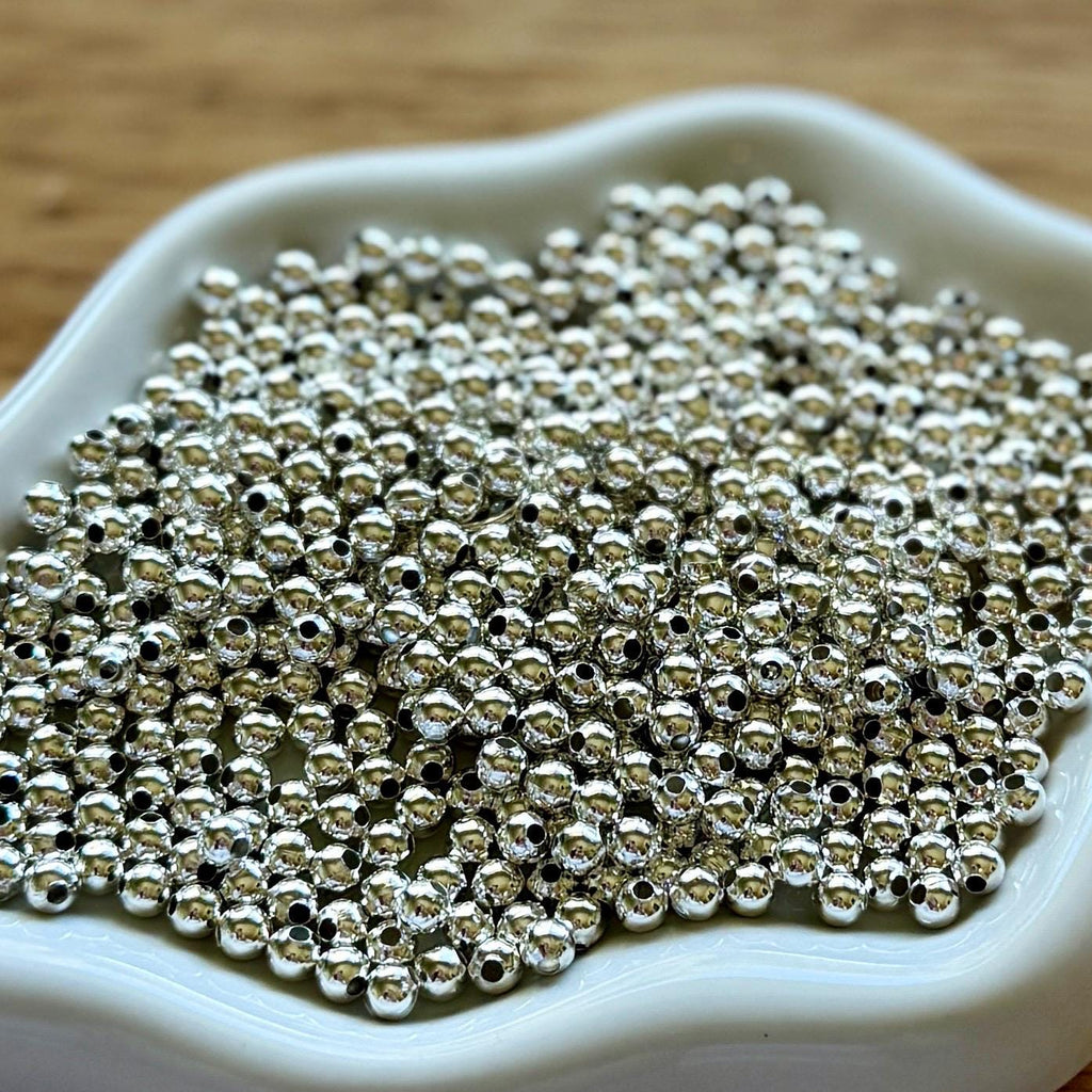 4mm Tiny Silver Metal Spacer Beads, 100 pcs