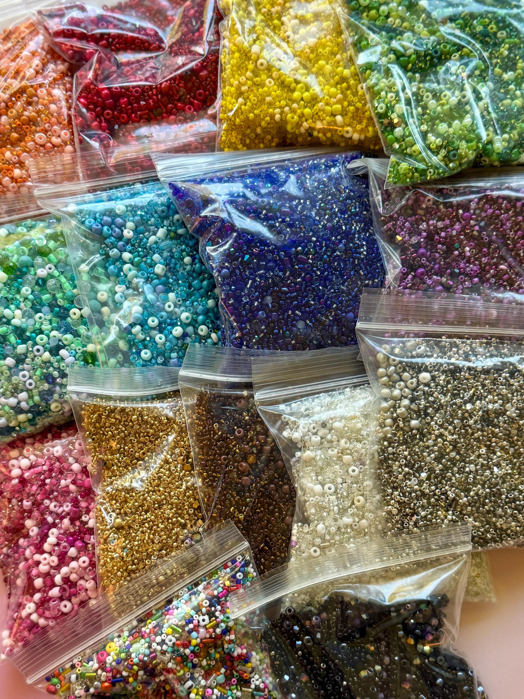 Seed Bead Mixes! Color-Themed Bead Soup, Glass and Acrylic Beads, 1-4mm