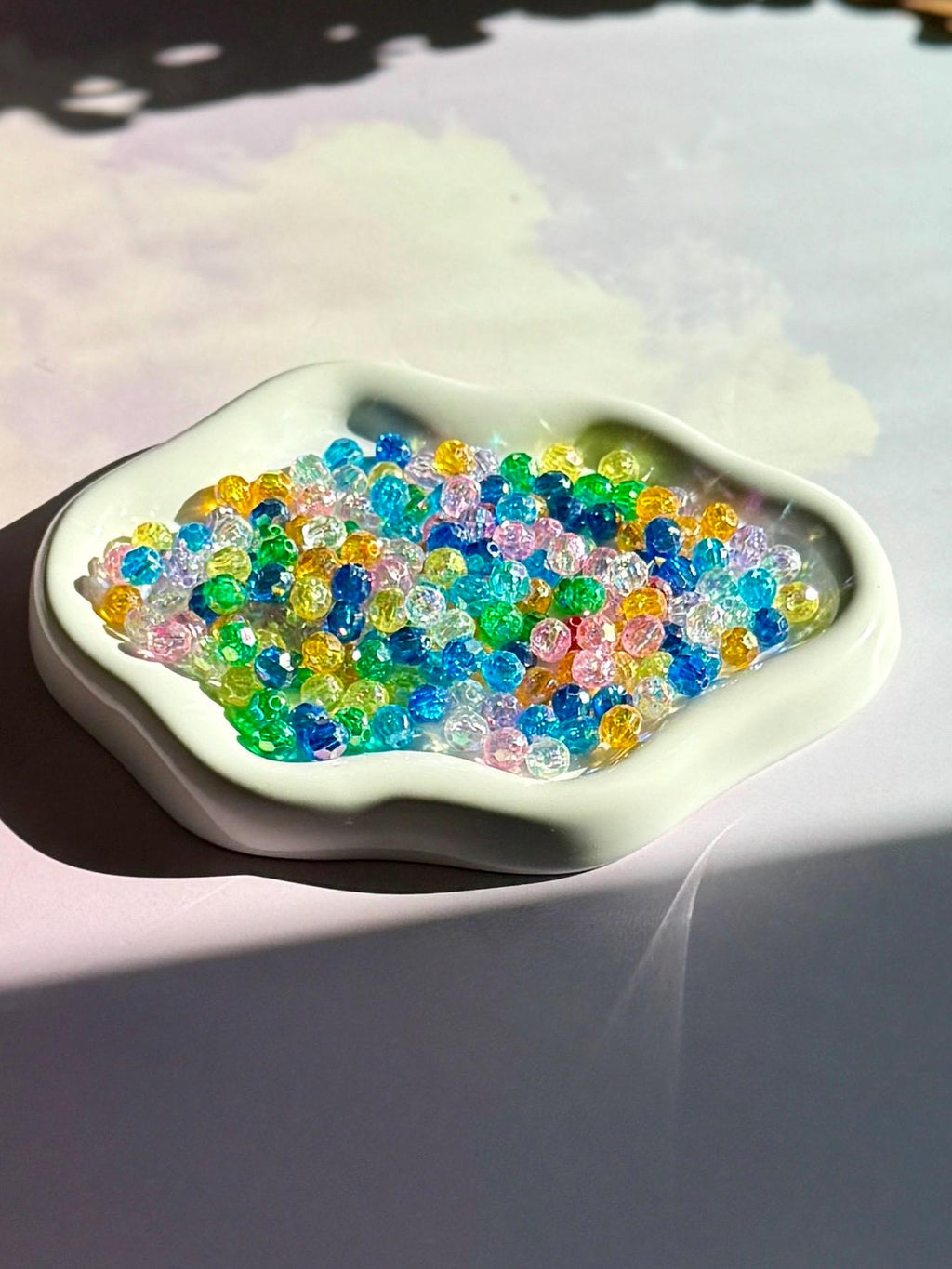 100 pcs 6mm AB Faceted Spacer Bead Mix, Hole: 1mm