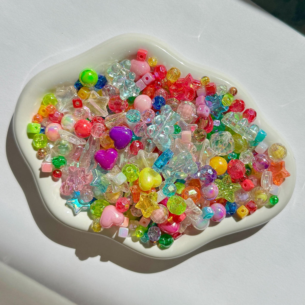 Bead Bags! Mystery Kawaii Kandi Kidcore Color-Themed Bags of Beads, Bead Scoop, 100 pcs