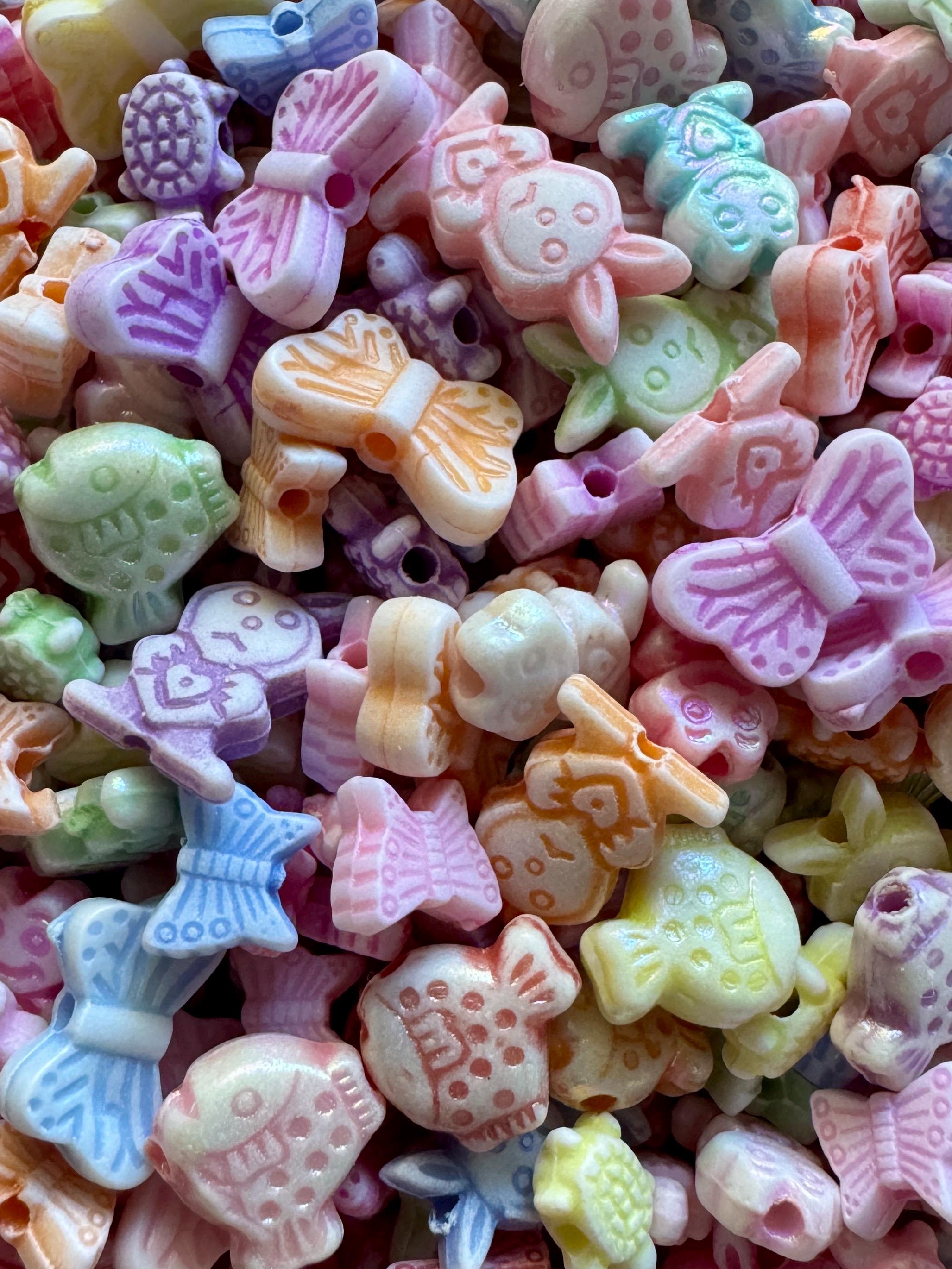 50 pcs Tiny Animal Bead Mix, Acrylic