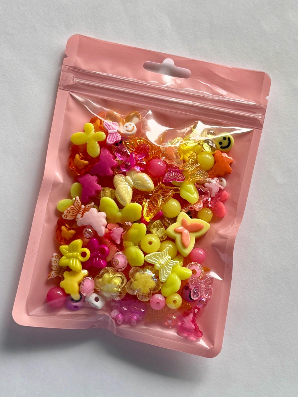 Butterfly Bead and Charm Mix, Acrylic, Pastel Y2K Bead Set, 100 pcs