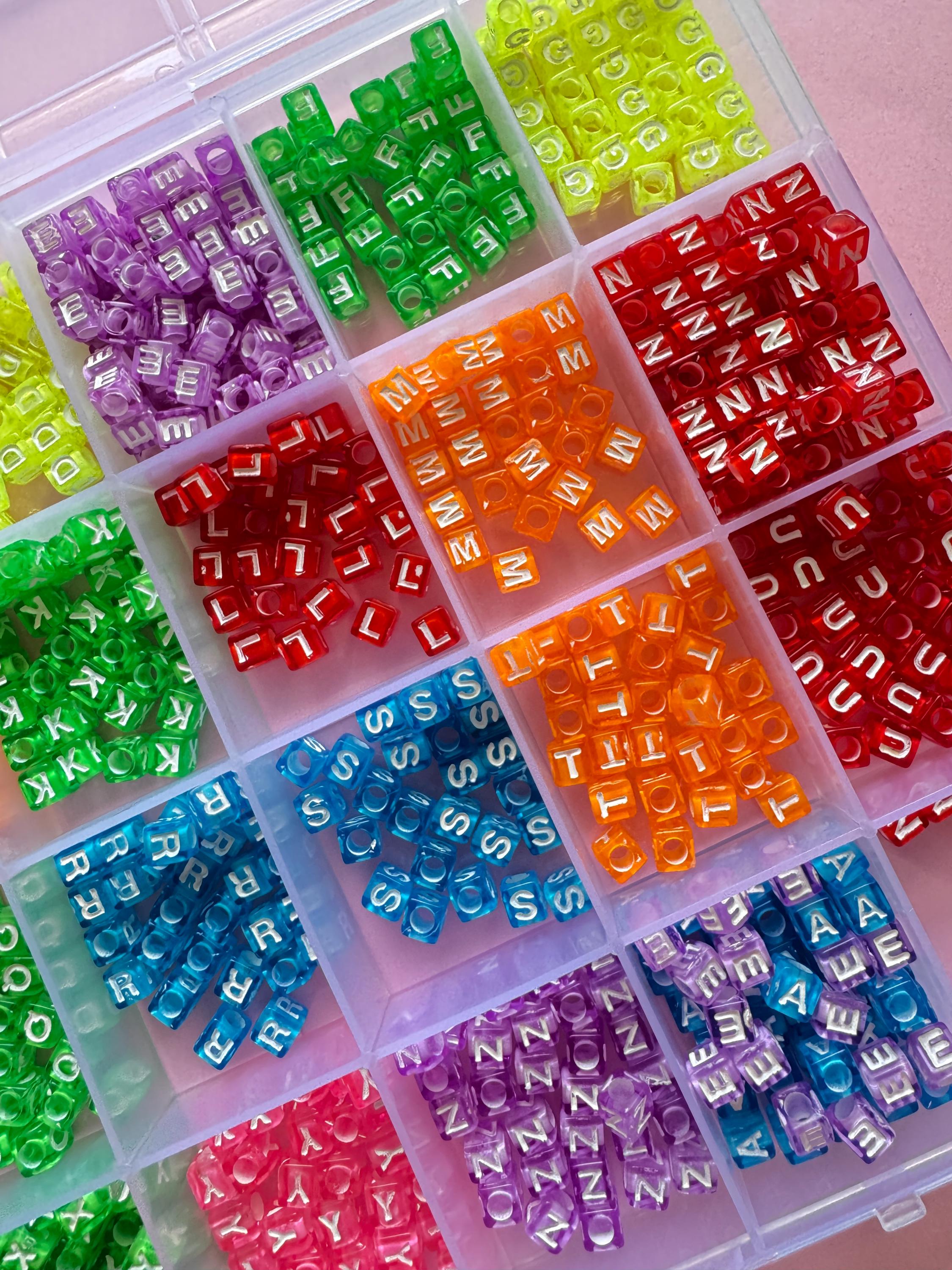Translucent Alphabet Cube Beads, Vertical Hole, DIY Jewelry Supplies
