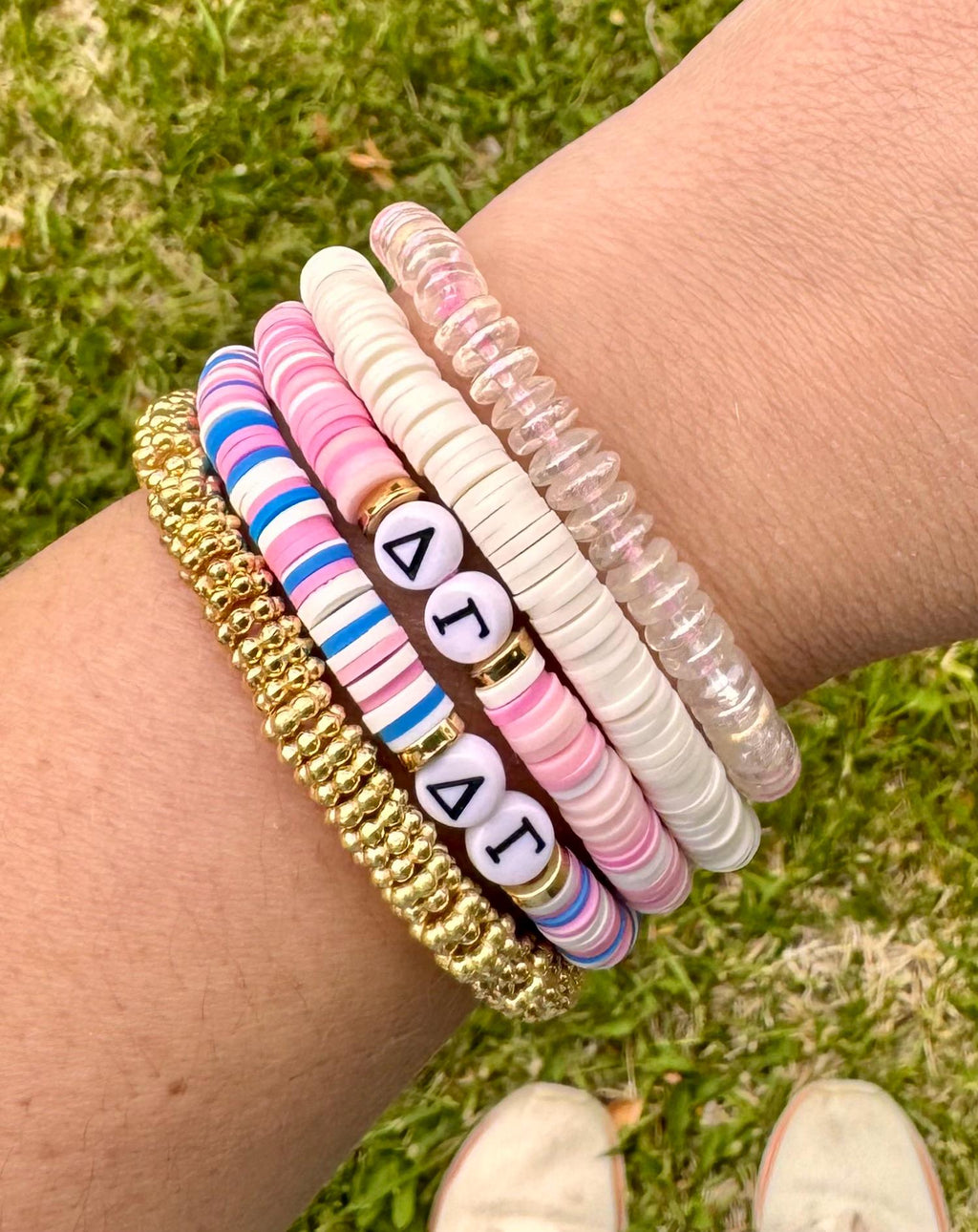 Greek Letter Delta Beads, DIY Sorority Bracelet Accessories, 100 pieces